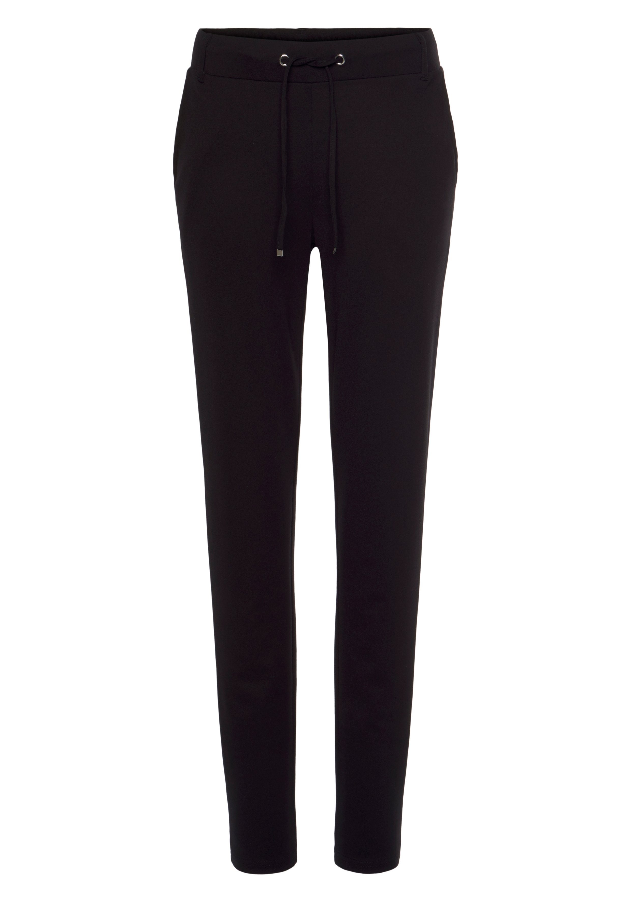 Jogger mit LASCANA elastischem Loungeanzug Bund (1-tlg) Gürtelschlaufen, schwarz Loungewear, und Pants