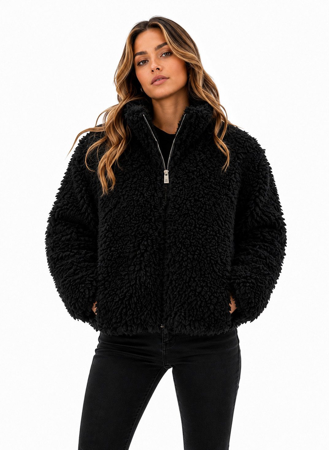 Eight2Nine Fleecejacke Eight2Nine Damen Teddyfleece Jacke Damen Herbst Winter Übergangs Jacke