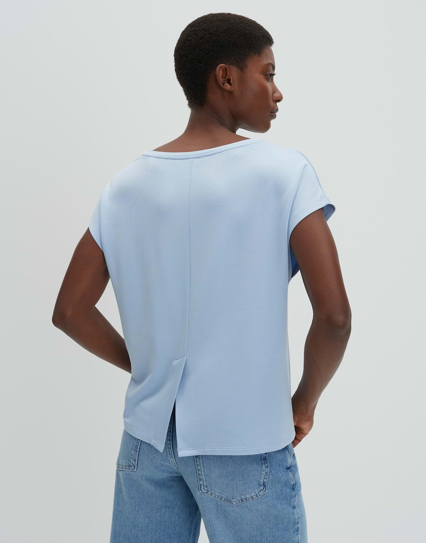 someday Kurzarmshirt Kamie aus Modal U-Boot-Ausschnitt, entspannt für Everyday-Looks