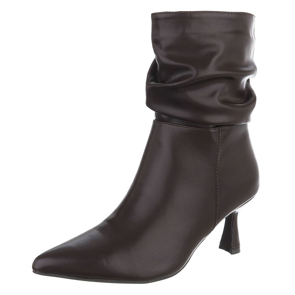 Damen Stiefelette mit High Heel und gerafftem Schaft Stiefelette