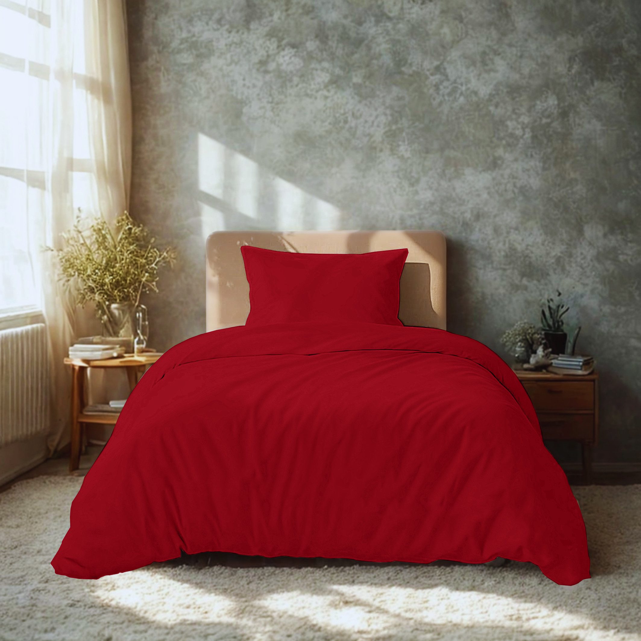 Komfortec Постельное белье Premium, 135 x 200 bis 220 x 240 cm, 6 verschiedene Größen zur Auswahl, gebürstet 100% Mikrofaser, 2 teilig, Superweiches Постельное белье-Set, Knitterfrei, Atmungsaktiv