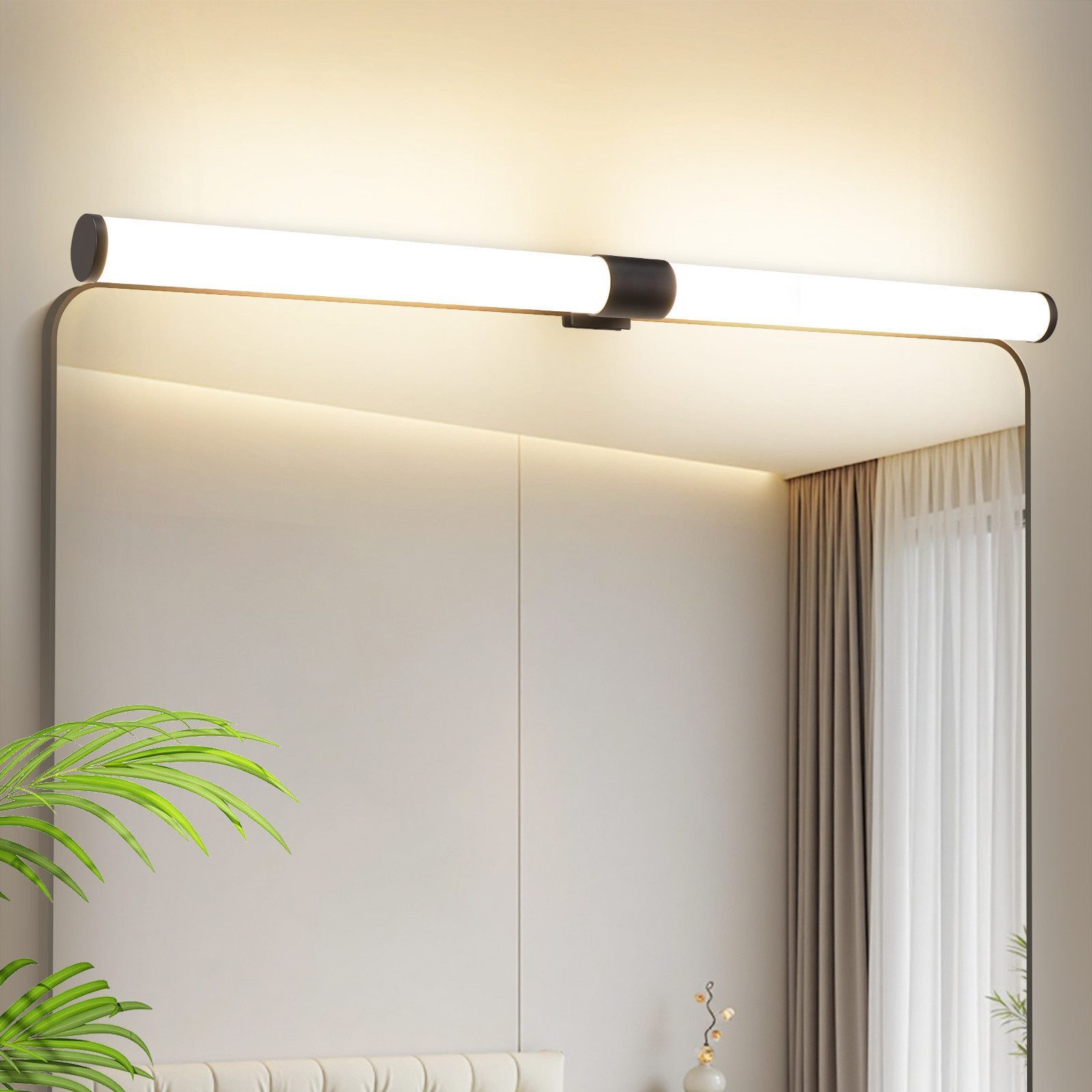 Nettlife LED Spiegelleuchte LED Spiegelleuchte Klemmbar 40/60CM, Neutralweiß, lampe für schrank Keller Küche