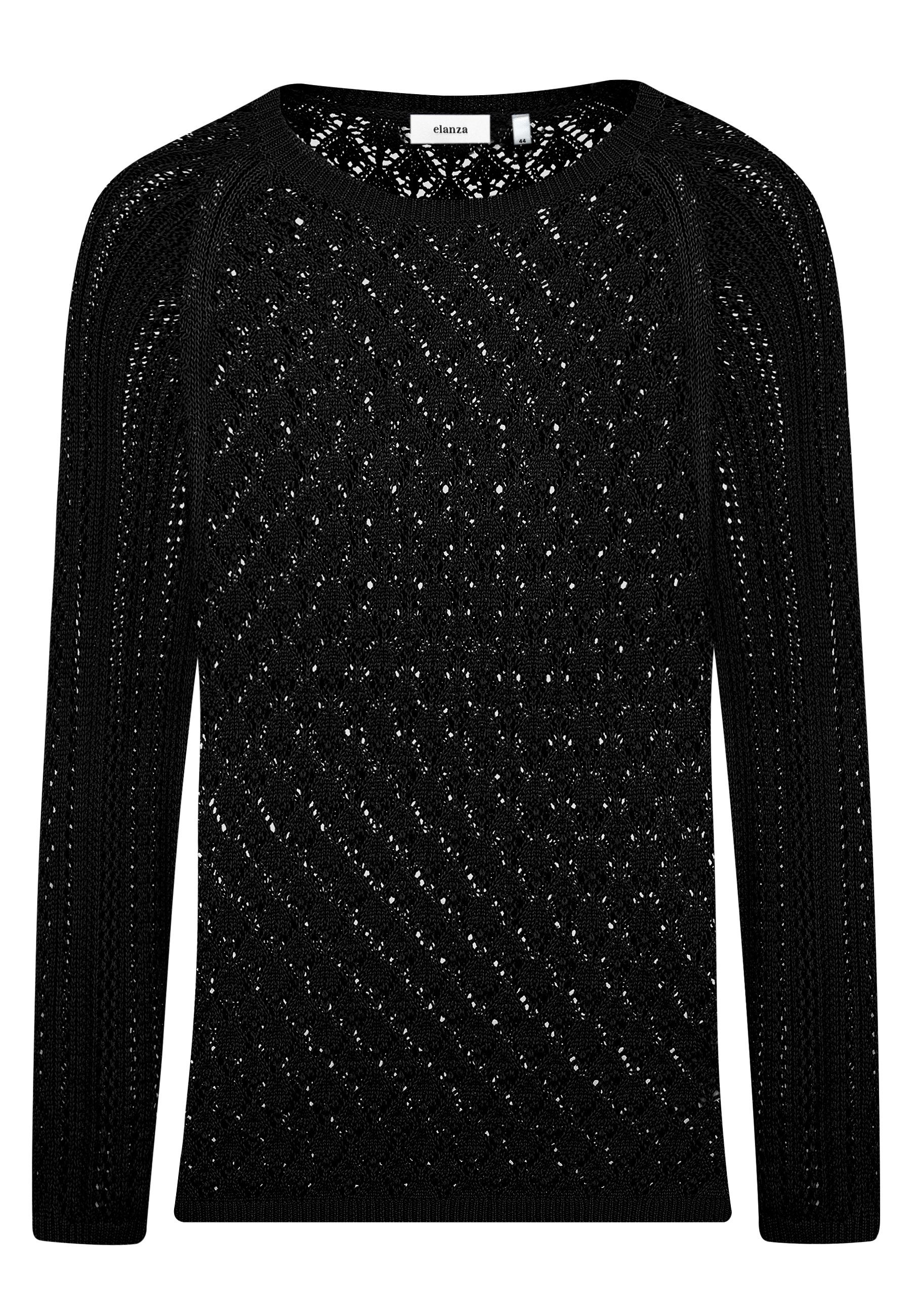 elanza Strickpullover Pull Ajour Square - 20/black (1-tlg)