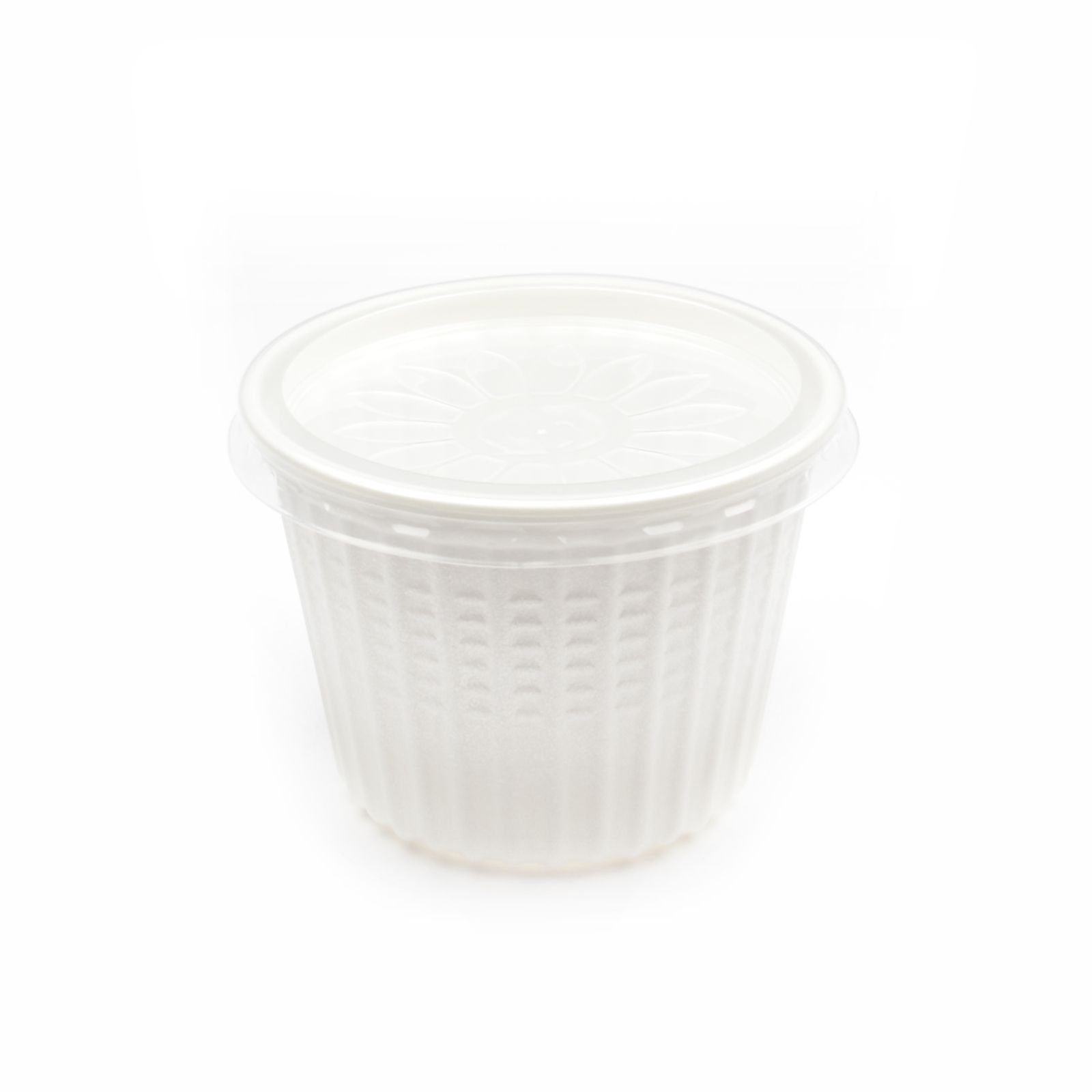 Stück rund, Away Take Soup Go-Container Suppenschalen weiß, Suppenbehälter 100 ml, 500 Einwegbecher Thermo Suppenbecher mit To Deckel,
