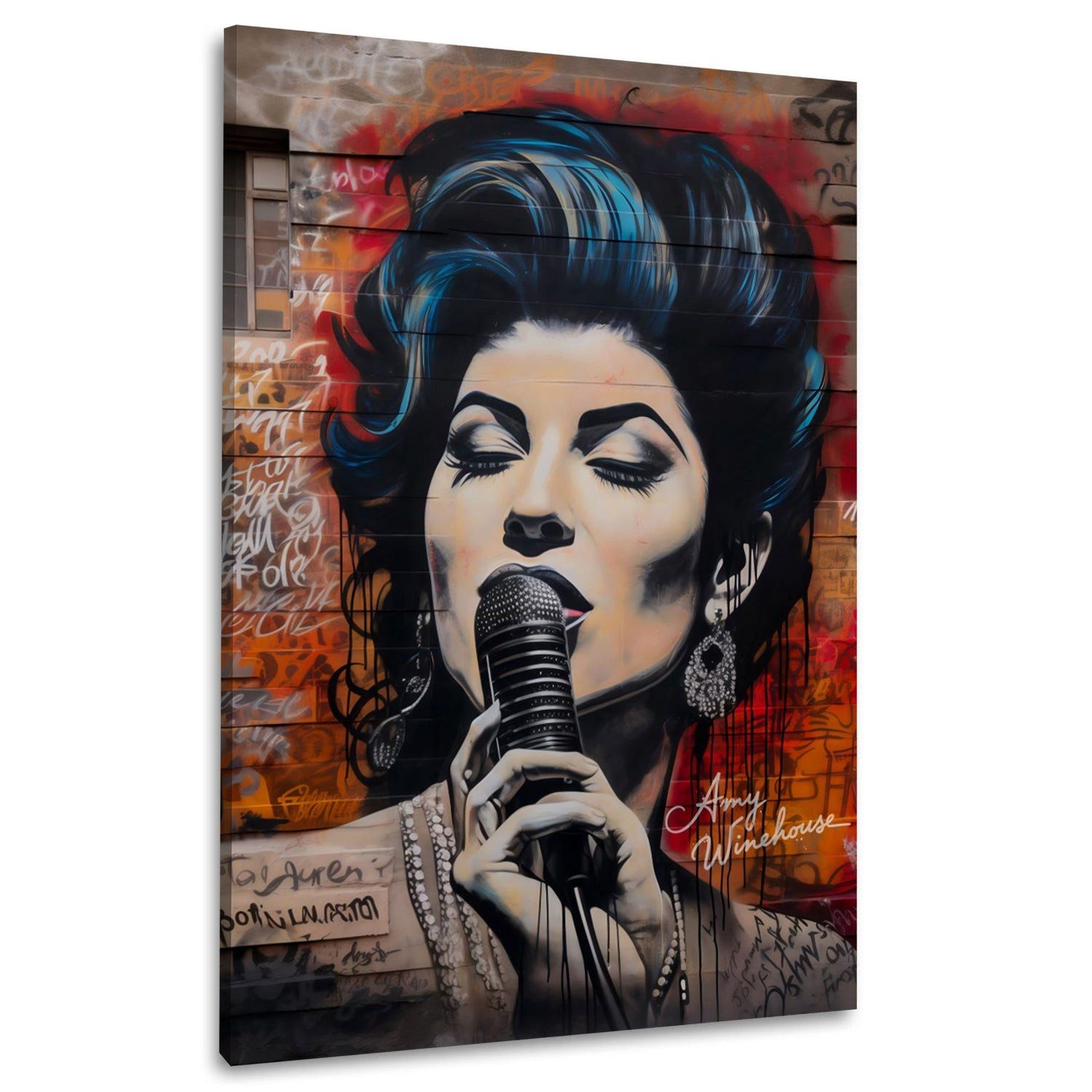 Artedinoi Leinwandbild Pop Art Street Art Sängerin Wandbild Leinwandbild Kunstdruck XL Wandde, Sängerin, Porträt