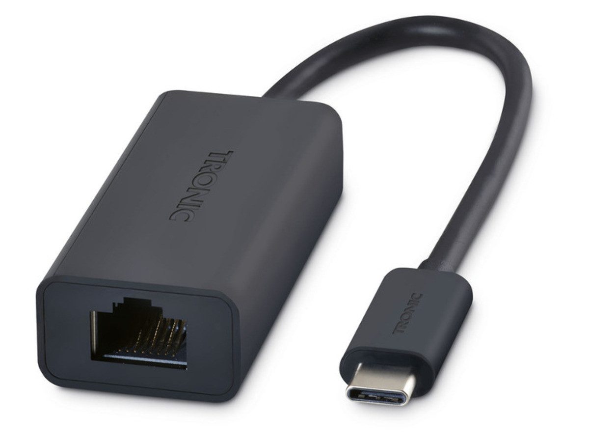 Tronic USB-C auf Ethernet Adapter Gigabit RJ45 Netzwerkadapter USB-Adapter, Gigabit-Ethernet-Anschluss (10/100/1000 Mbps)