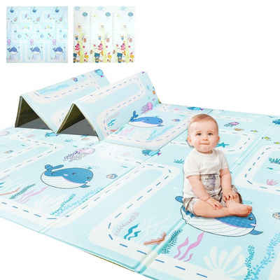 Daskoo Spielmatte faltbar Baby Spielmatte (Kinderteppich 180 x 200 x 1 cm), wasserdicht Krabbelmatte doppelseitig, BPA frei & sicher für kleinkind