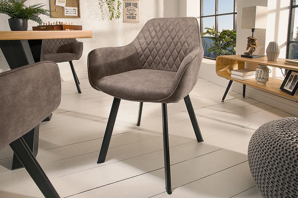 riess-ambiente Polsterstuhl PALERMO taupe / schwarz günstig online kaufen