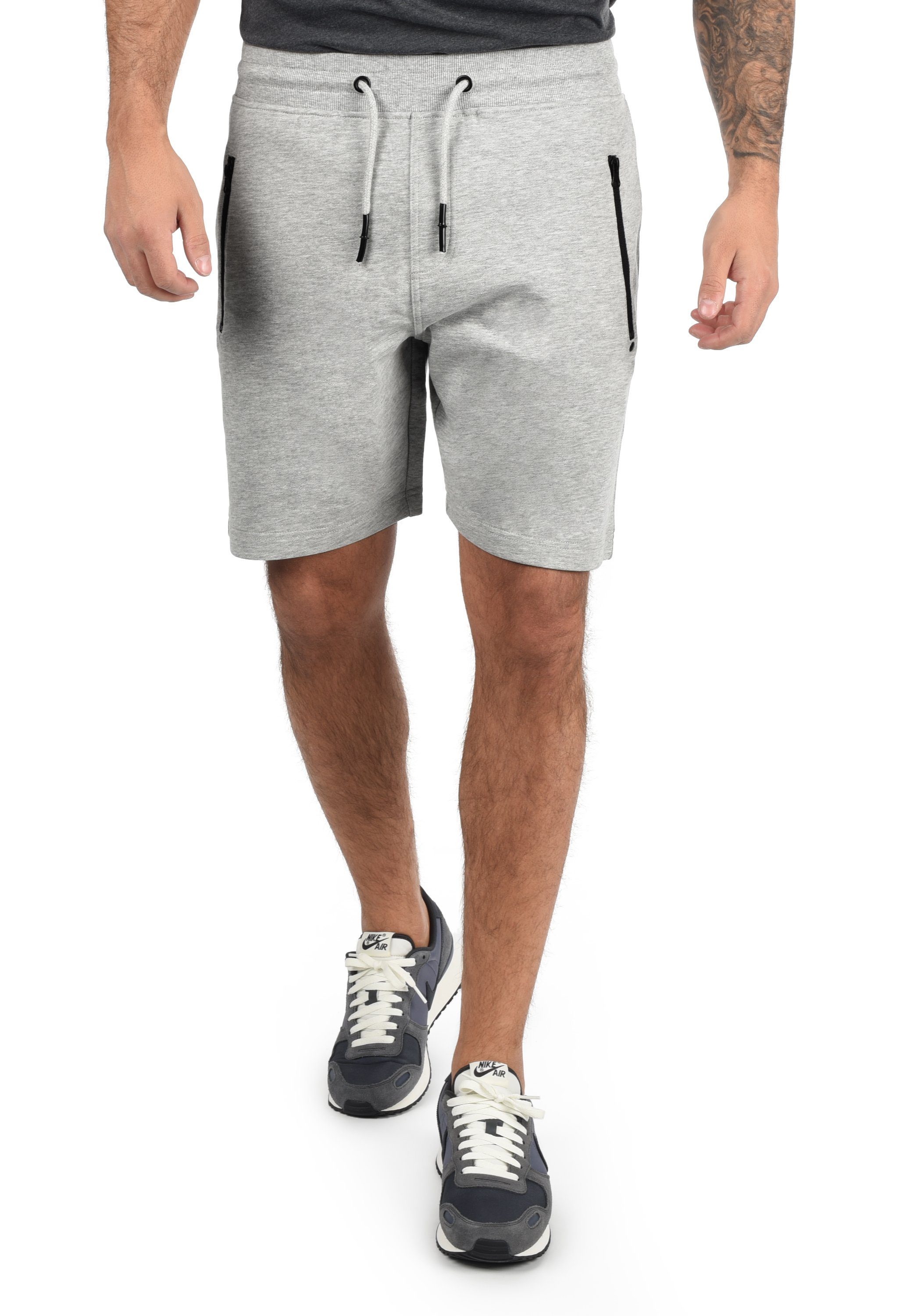 !Solid Sweatshorts SDTaras kurze Hose mit Reißverschlusstaschen Light Grey Melange (8242)