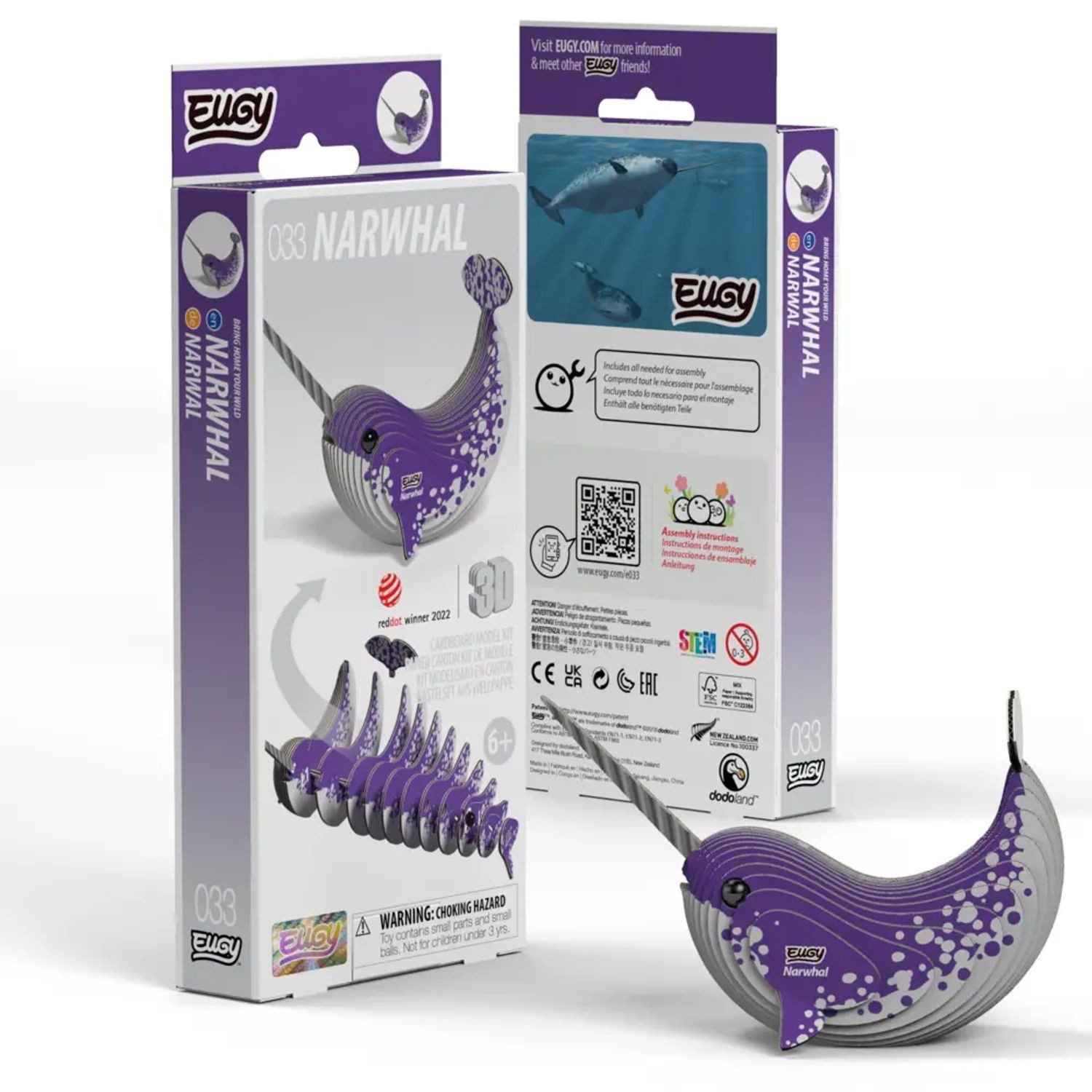 BrainBox Spiel EUGY - 3D Bastelset Narwal
