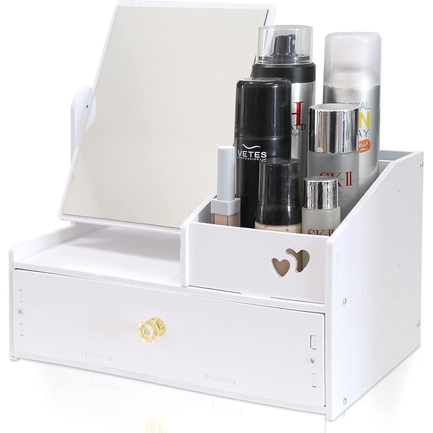 LuxusKollektion Badaccessoire-Set Desktop Kosmetik Organizer Weiß günstig online kaufen