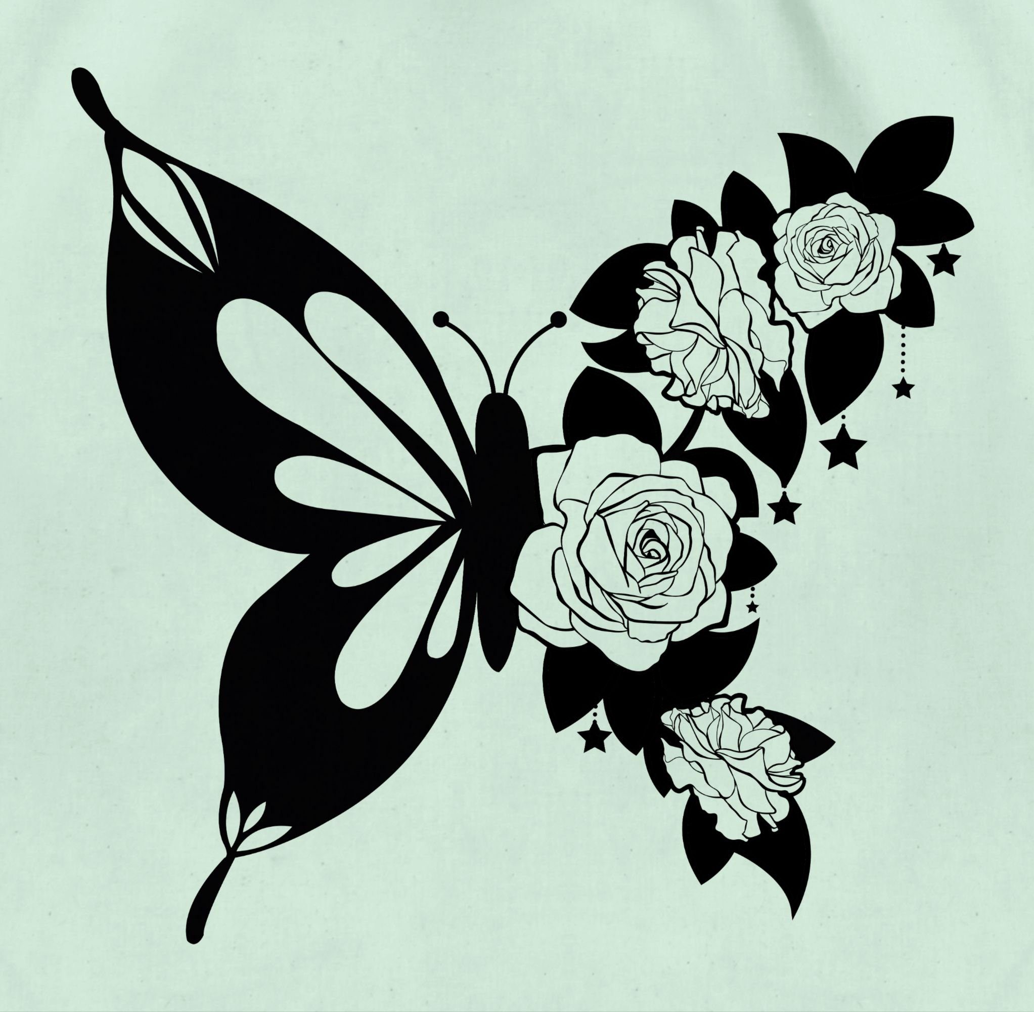Shirtracer Turnbeutel Schmetterling mit Blumen - günstig online kaufen