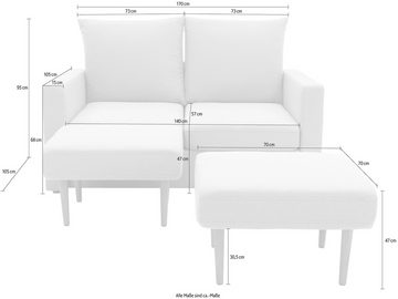 DOMO collection 2-Sitzer Slunce, Outdoor-Raumwunder, 2-Sitzer inkl. 2 Hocker, Outdoor geeignet
