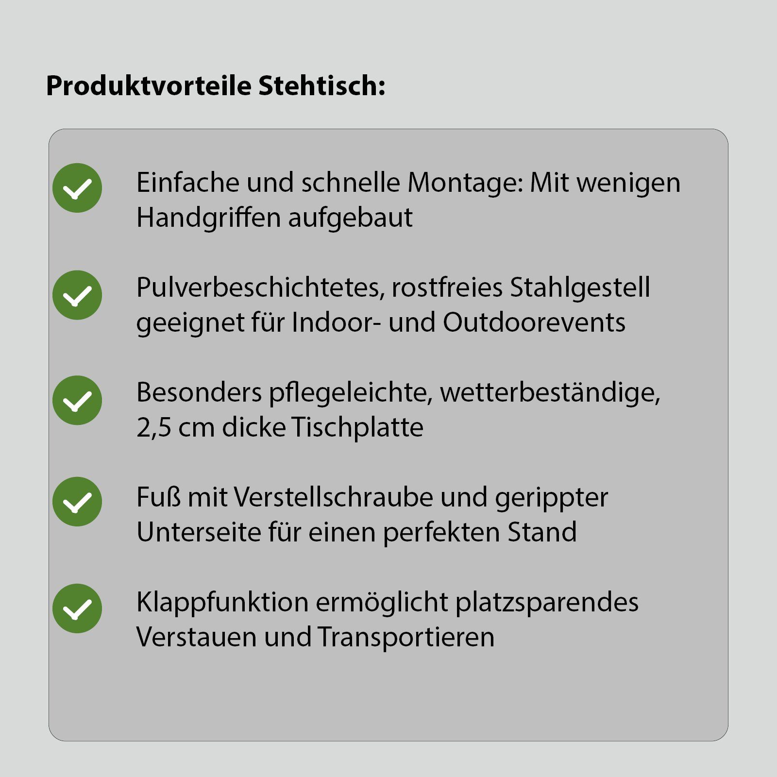 cm Husse) Gastro Stehtisch aus bügelfrei (Set für klappbar TRUTZHOLM Stehtisch Husse Ø Tischdecke Stehtisch & Set 80 und