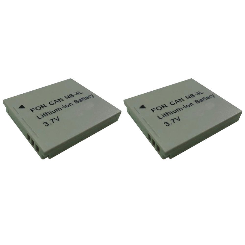 Trade-Shop 2x Akku passend für Canon NB-4L NB-4LH Kamera-Akku Li-Ion 850 mAh (3,7 V)