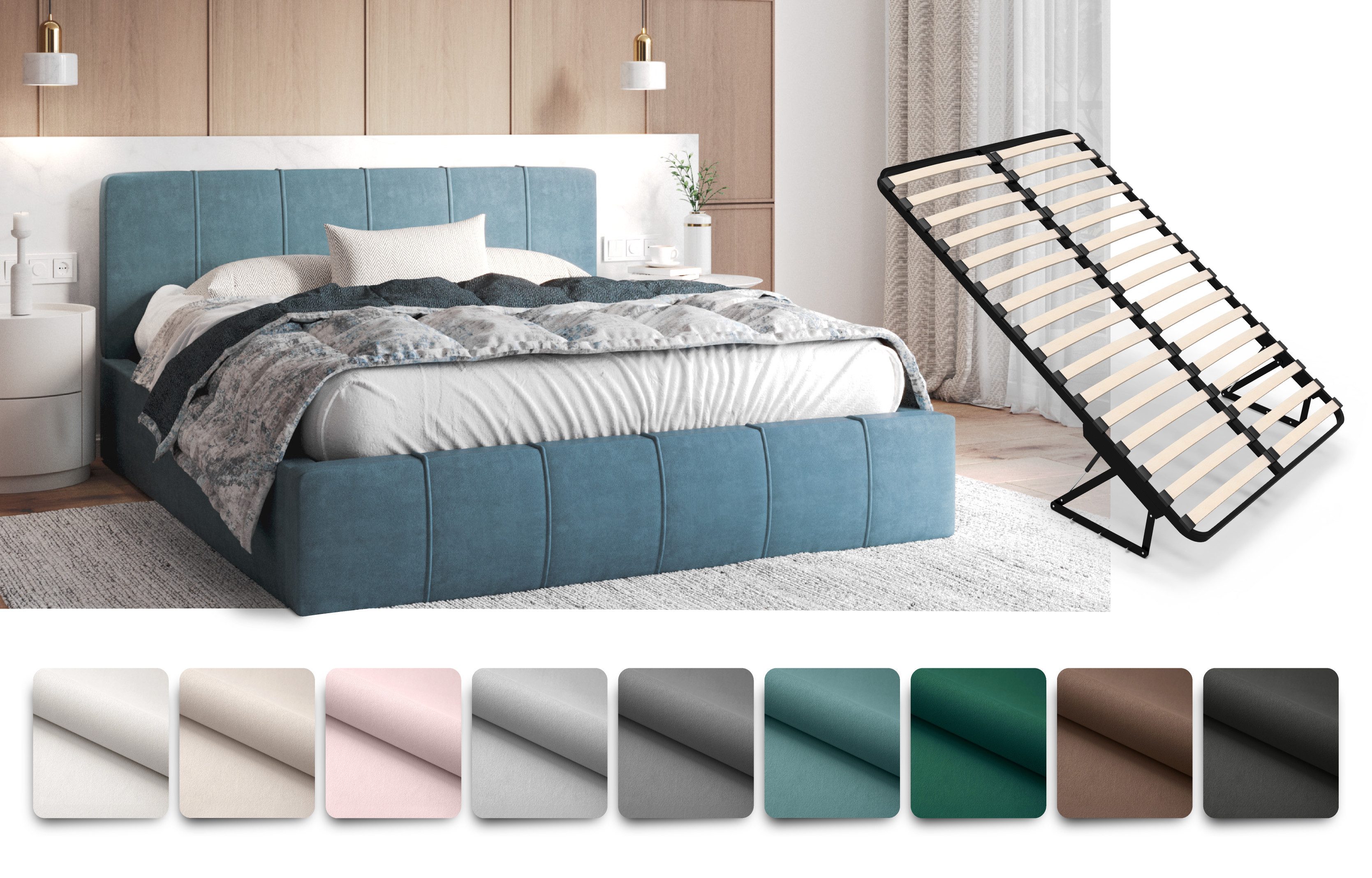 FDM Polsterbett FLORIDA Bettgestell 90x200, 120x200, günstig online kaufen