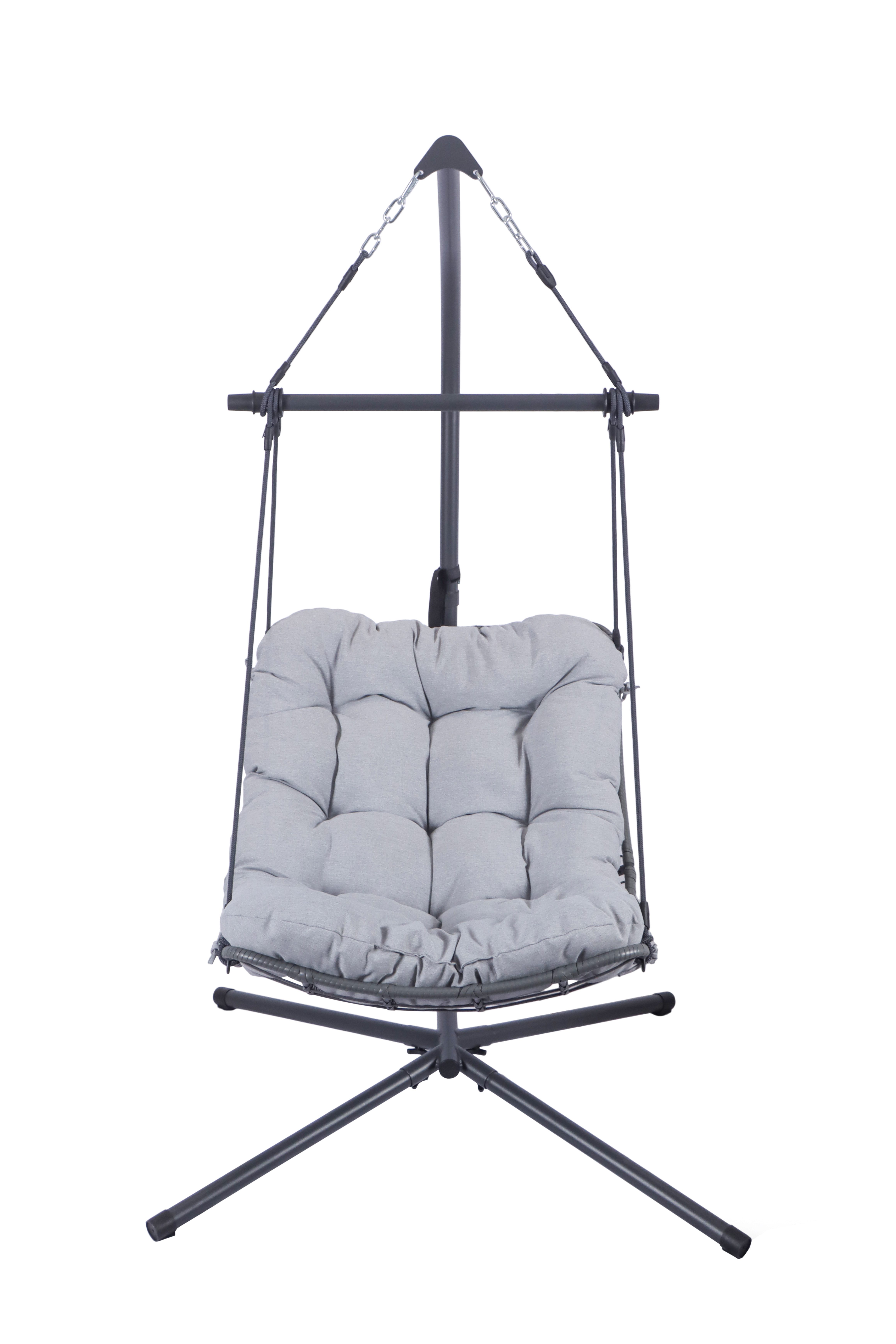 Koll Living Hängesessel Nova, Outdoor Hängesessel, 110 x 101 x 194 cm, Grau, UV- & witterungsbeständig, wasserabweisend