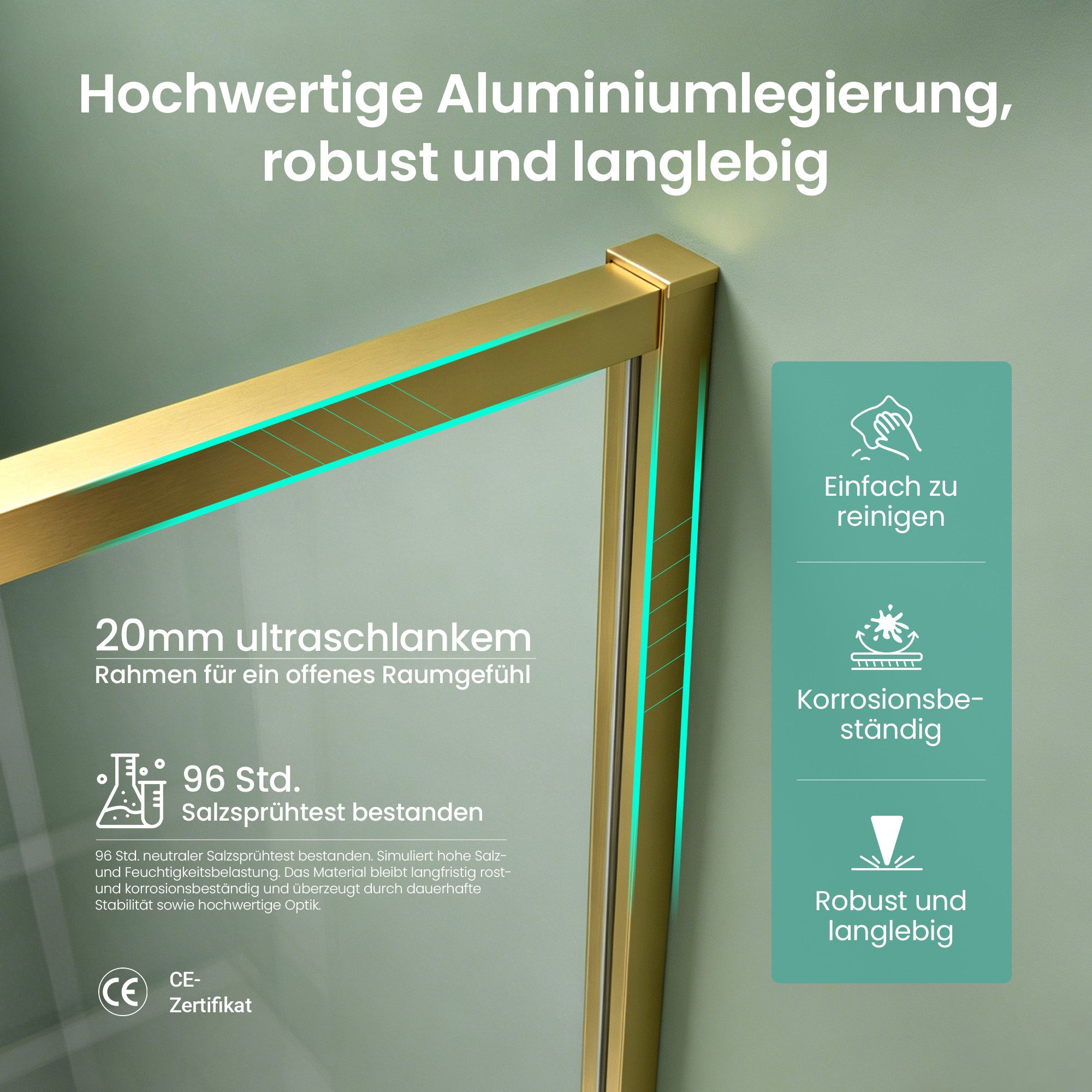 Mai & Mai Eckdusche Duschkabine Eckeinstieg mit Schiebetür nach innen 6 mm ESG Glas Rav69K, BxT: 75x75 cm, ESG-Sicherheitsglas, zuverlässige Rundum-Abdichtung,o – Bild 4 von 5