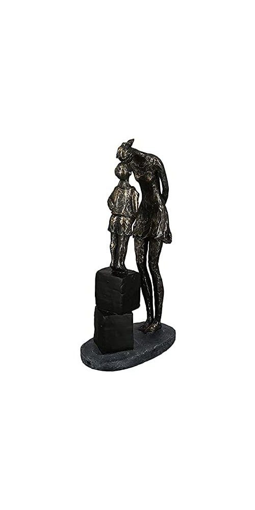 Polyresin Elternliebe bronzefarben Statue mit Dekofigur Geborgenheit Skulptur Kindheit Liebe Brillibrum Kind aus Mutter Geschwister Dekofigur