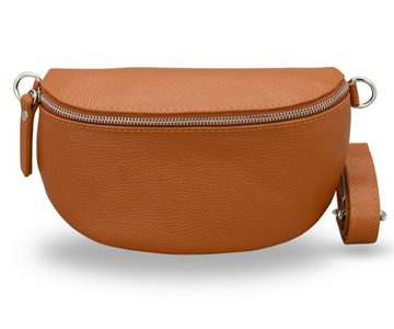 Adel Bags Gürteltasche Bauchtasche Damen Leder, Umhängetasche, Echtes Leder, Cognac Braun