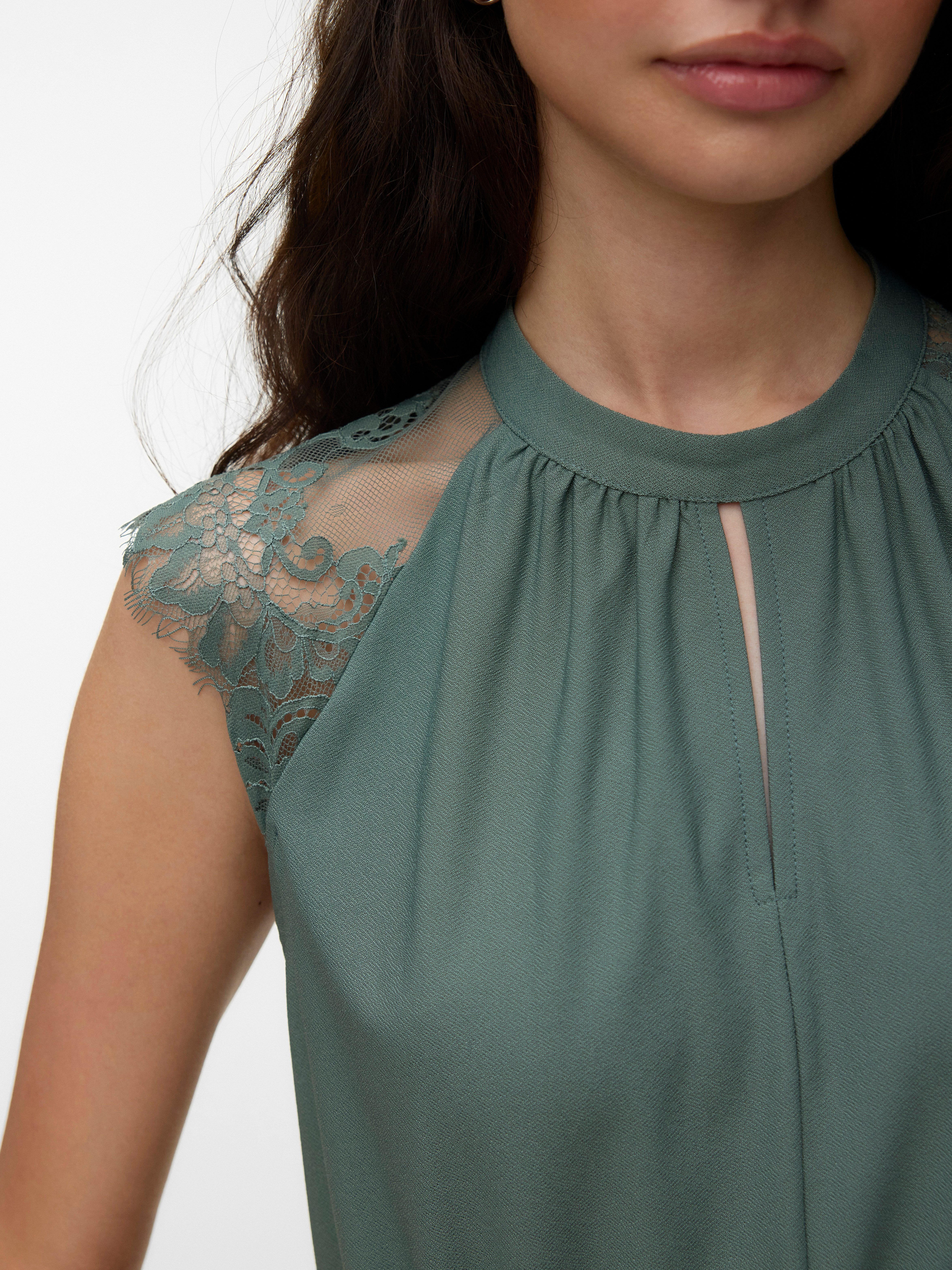 Vero Moda Minikleid VMMILLA SL SHORT LACE DRESS NOOS Materialmix, Spitze