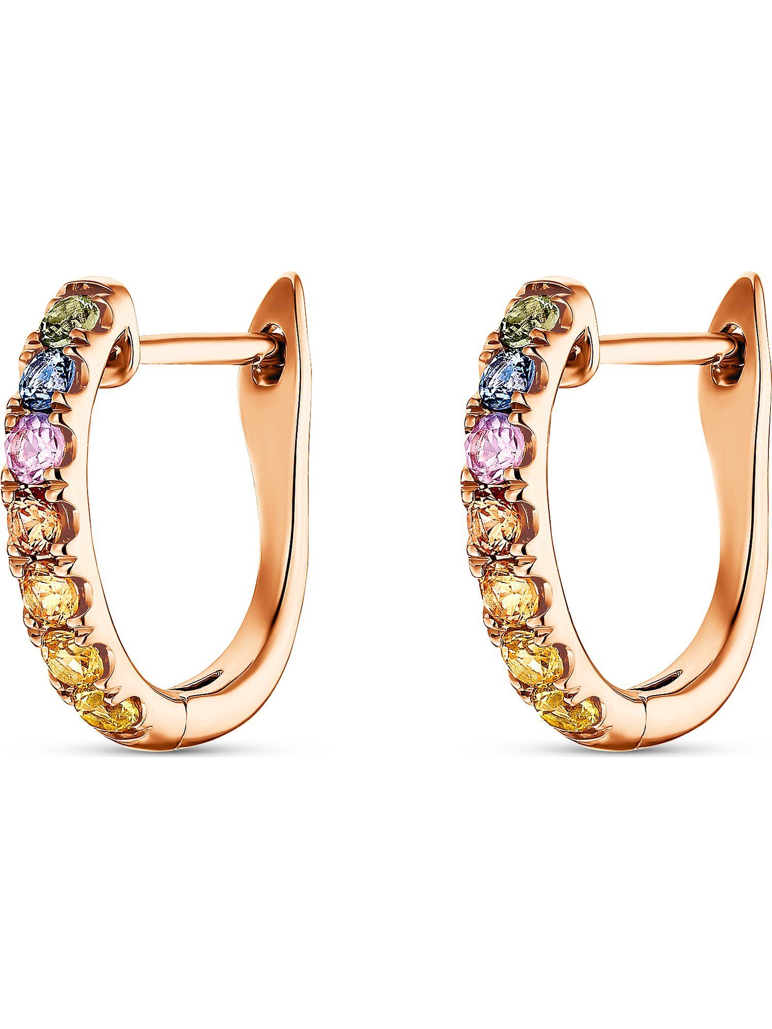 GUIA Paar Creolen GUIA Damen-Creolen 585er Roségold 14 Saphir (Paar)