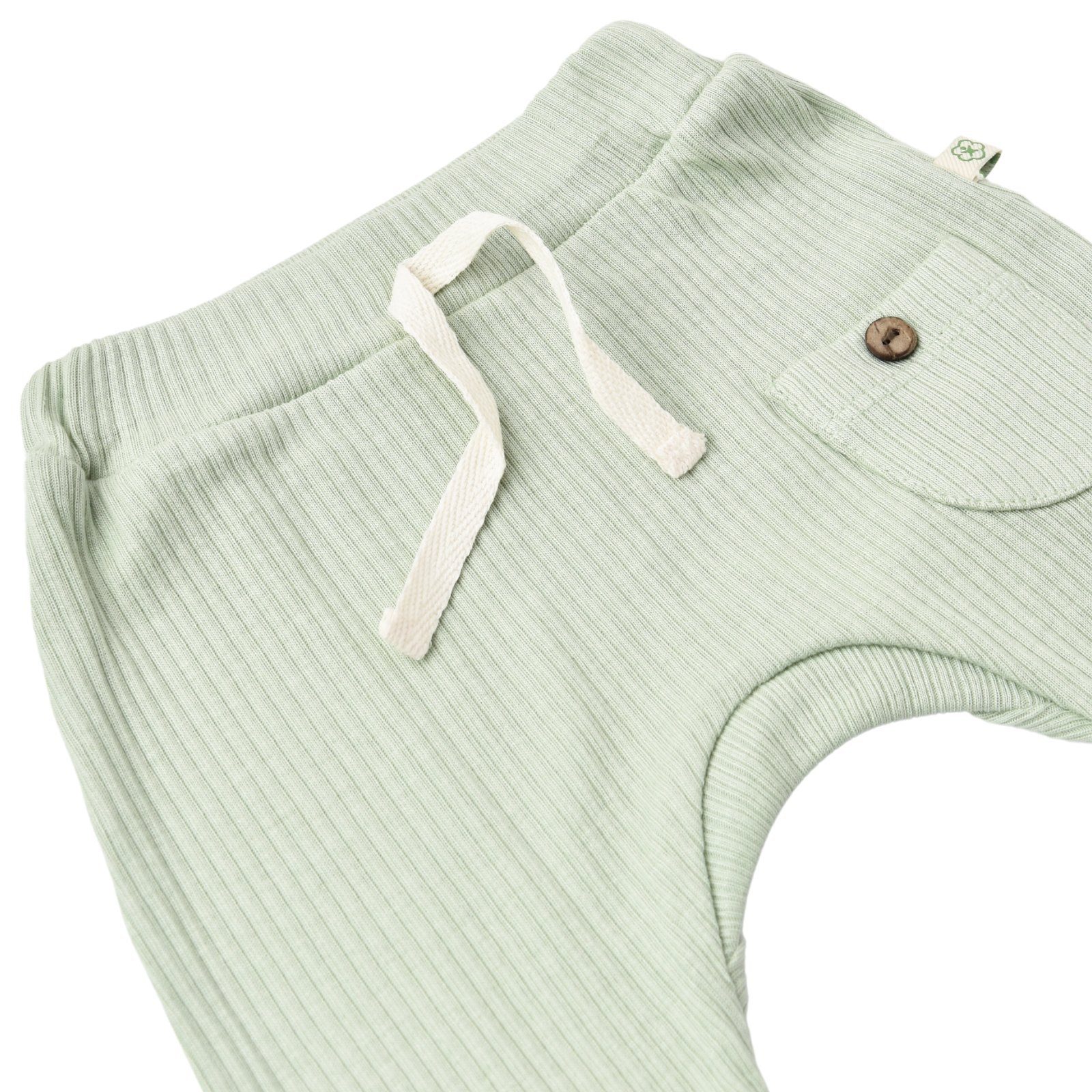 Textilstruktur, für Funktionshose Mädchen Soft und grün Größe Modal gerippte Hose Jungen 50% Unisex biorganic Modal 56-74 Bio-Baumwolle (1-tlg) 50%