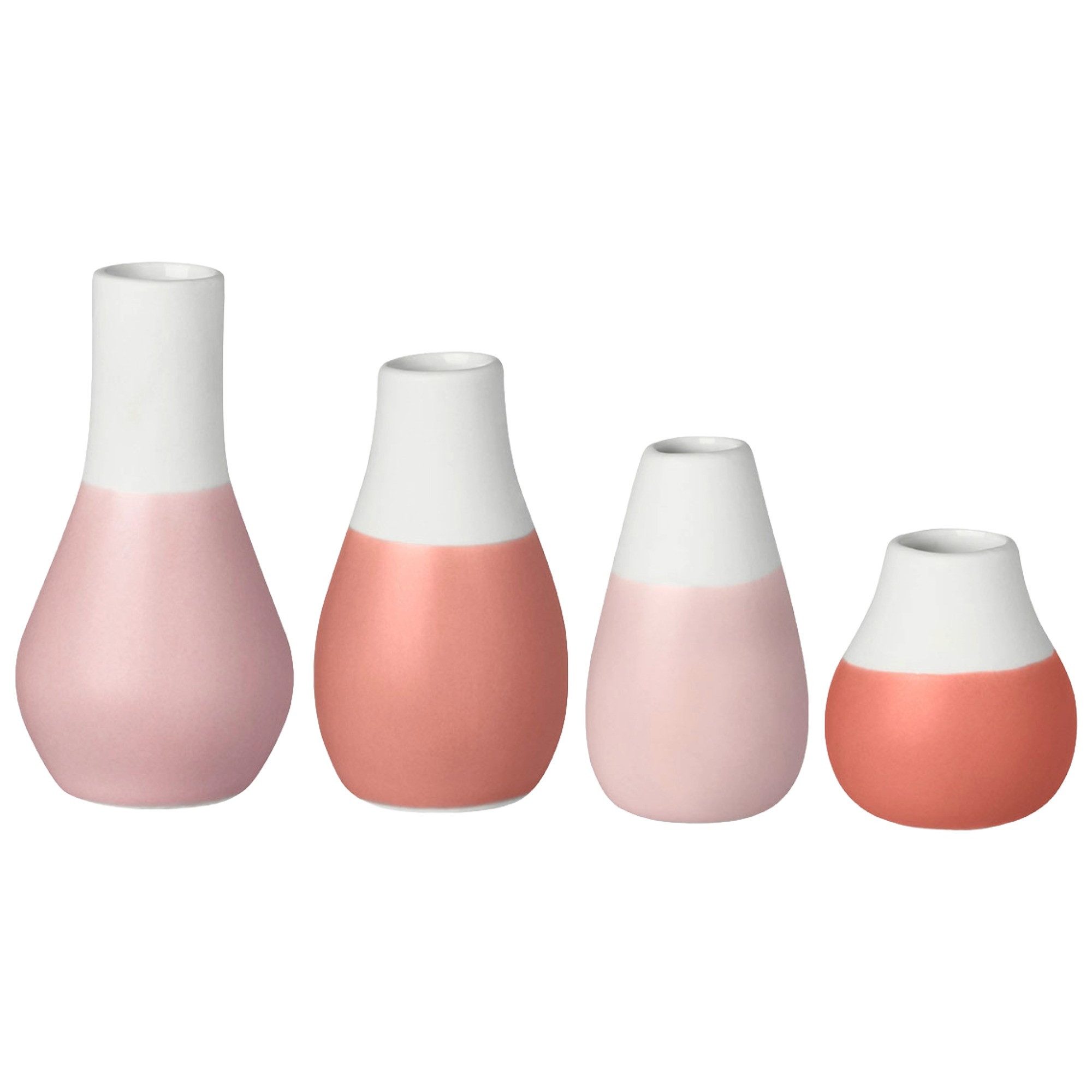 Räder Dekovase räder Set aus 4 Mini Pastellvasen Rottöne günstig online kaufen