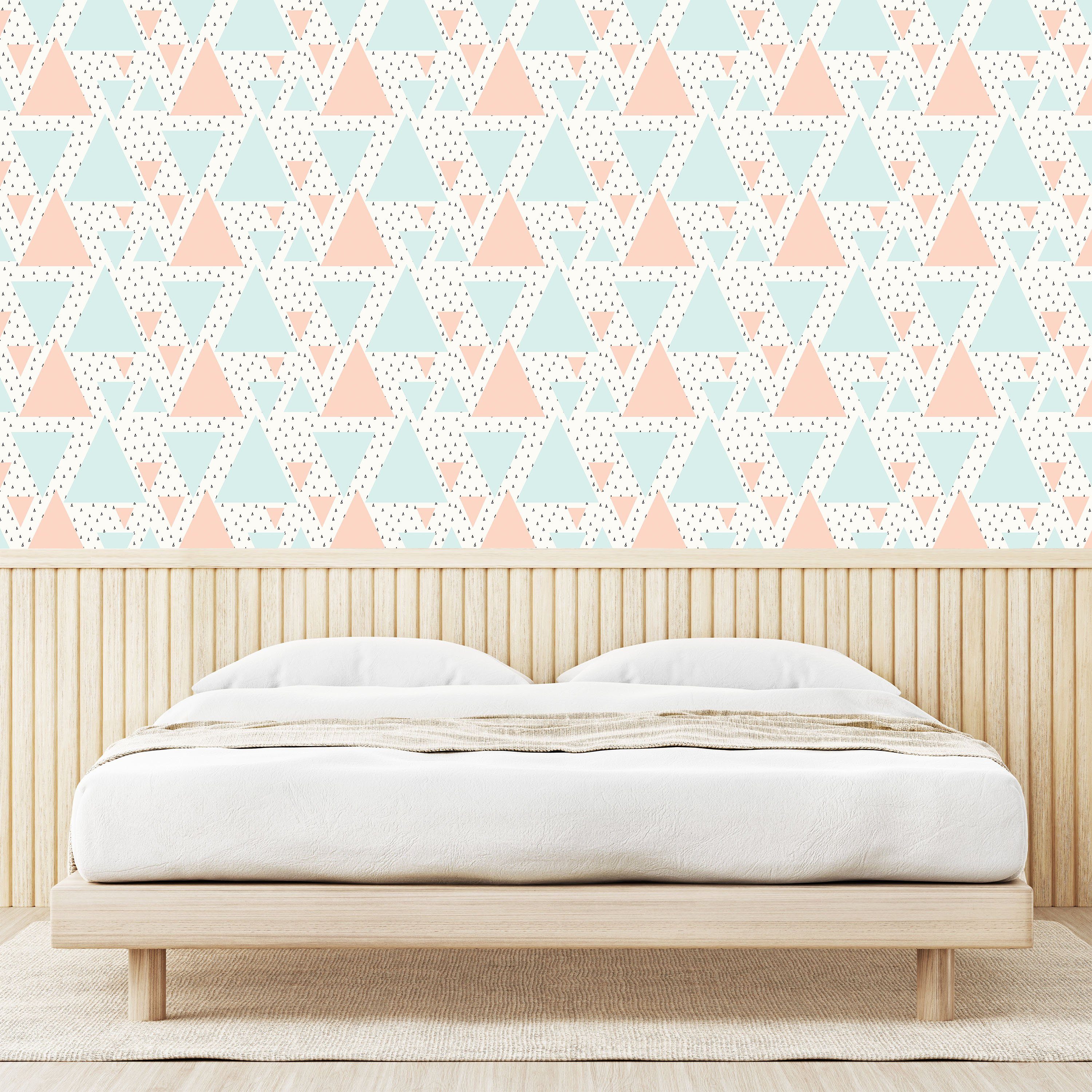 Abakuhaus Vinyltapete selbstklebendes Wohnzimmer Küchenakzent, Deco Farbe Art neutrale Forms Pastel