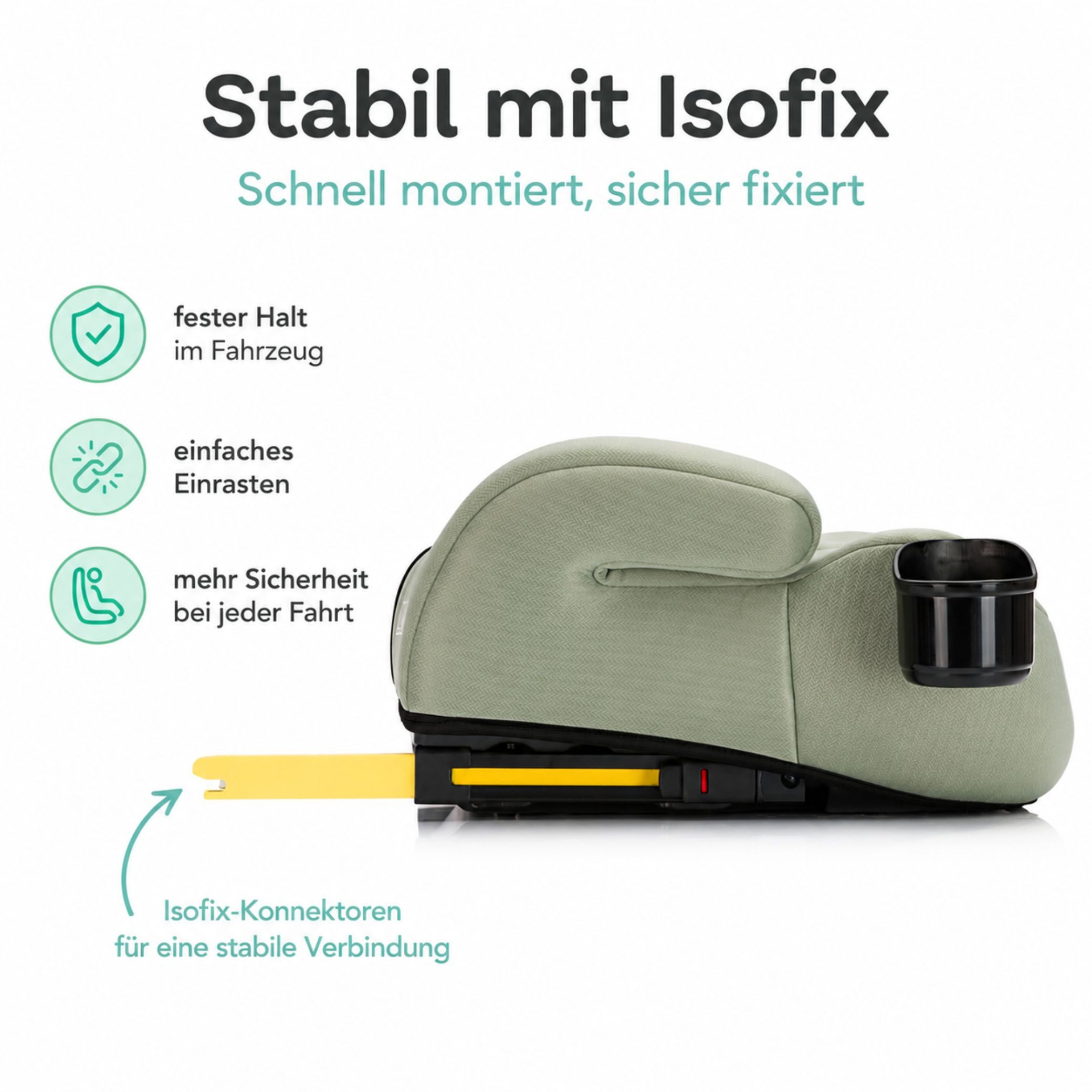Fillikid Kindersitzerhöhung Sitzerhöhung mit verlängerbarer Isofix i-size Exklusiv