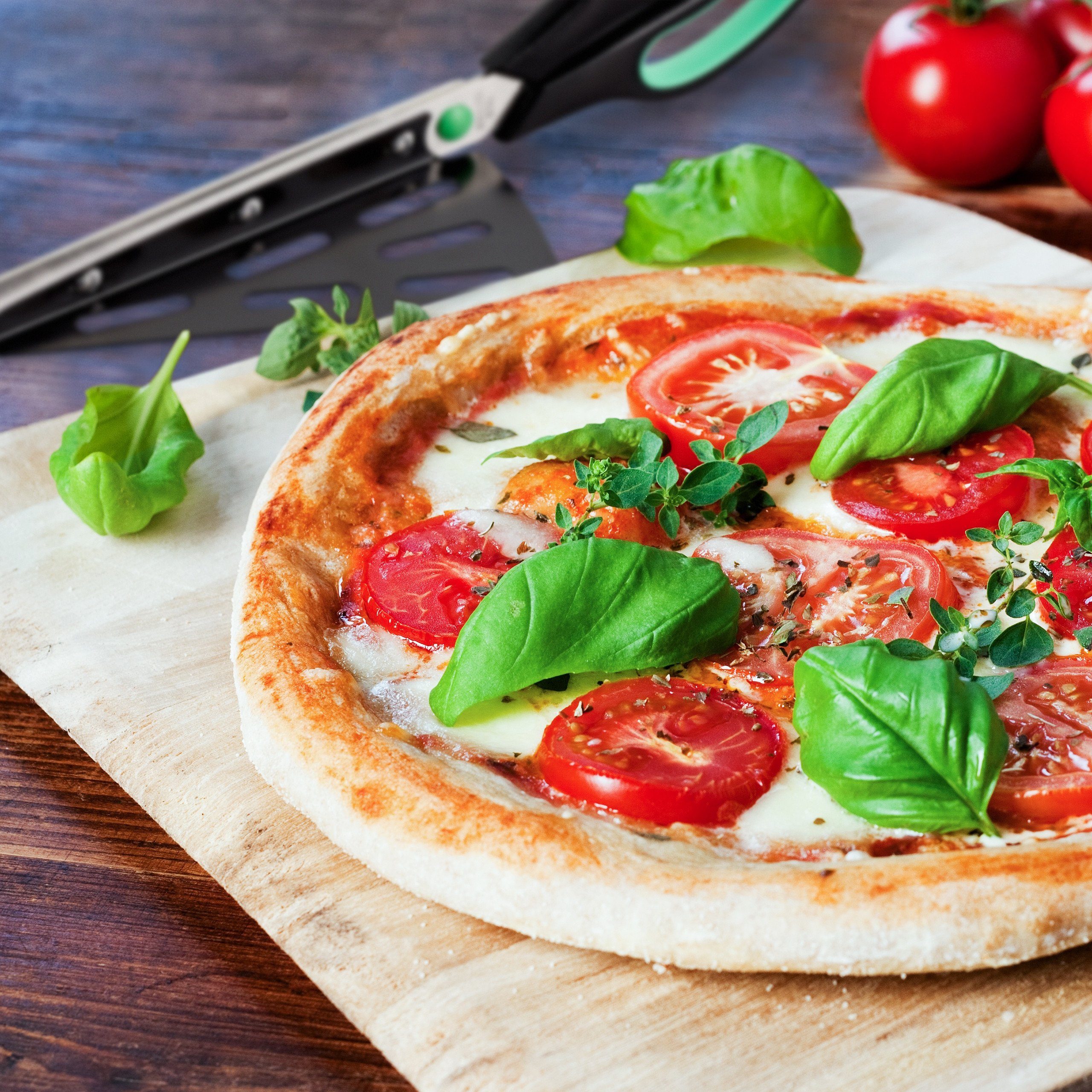 relaxdays Pizzaschere mit Pizzaheb