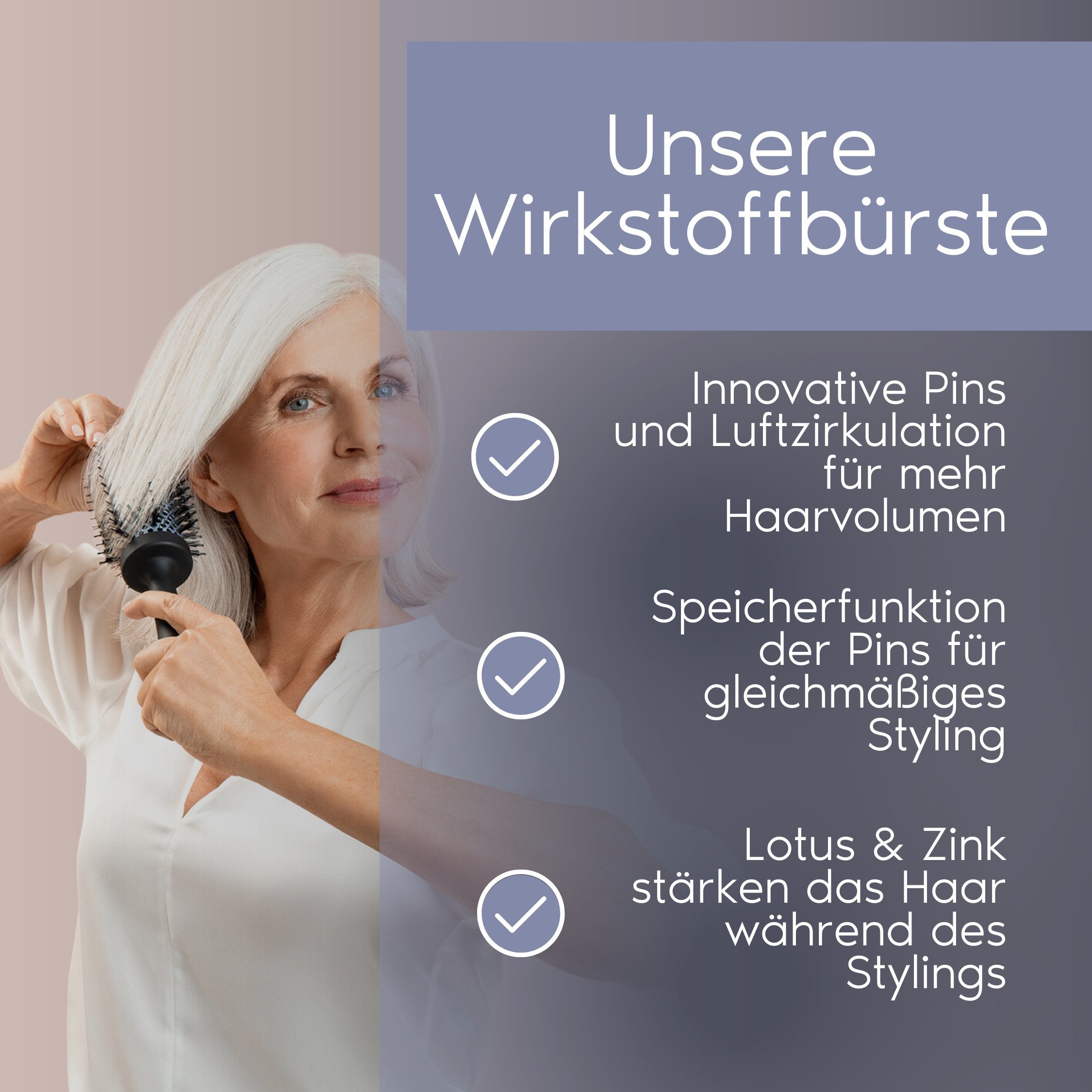 PARSA Beauty Haarbürste Professional Lotus Volumenbürste 44 mm, Rundbürste für maximale Fülle
