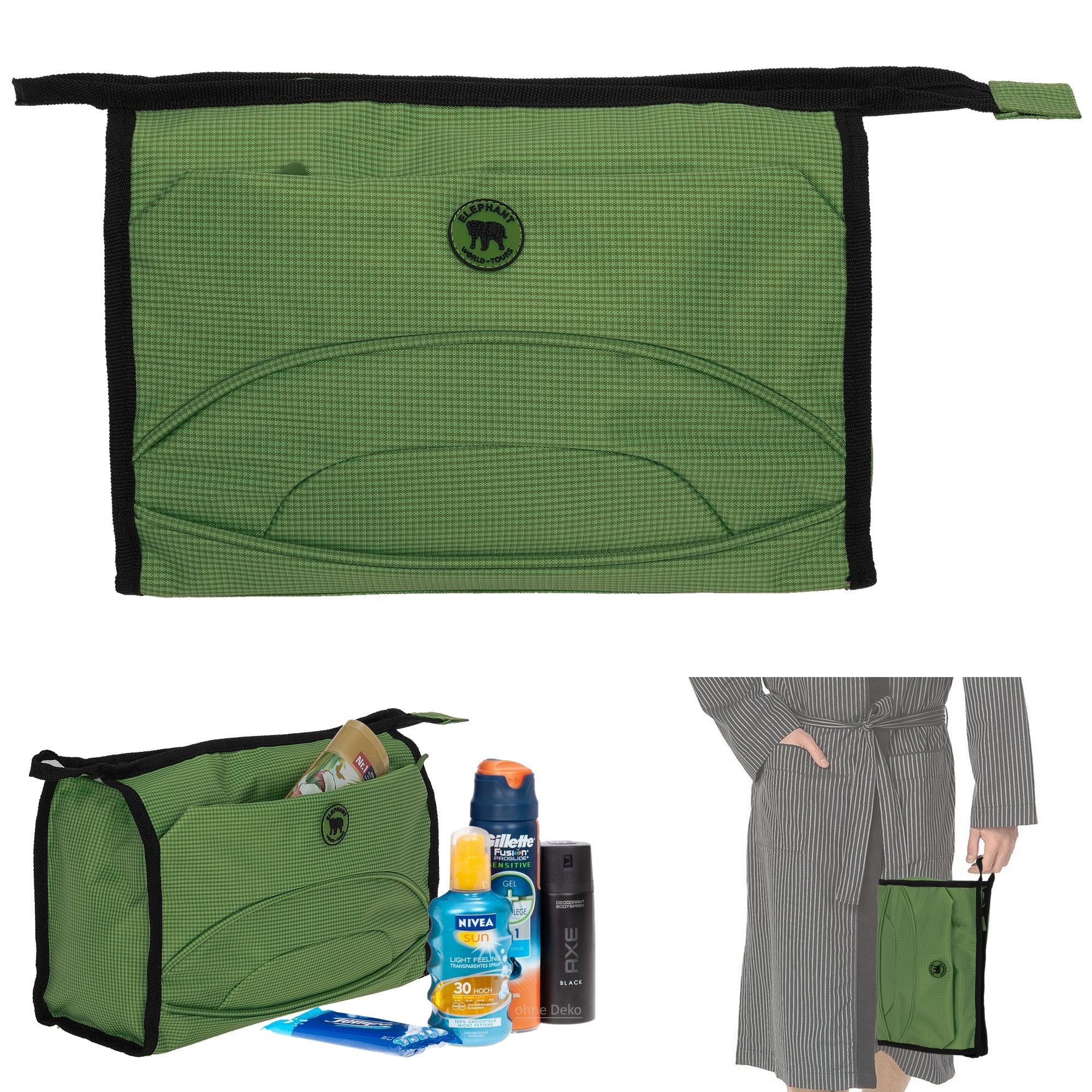 ELEPHANT Kulturbeutel groß Kulturtasche Washbag Color Kosmetiktasche, Damen Herren Sauna Sport Reise Tasche Bag