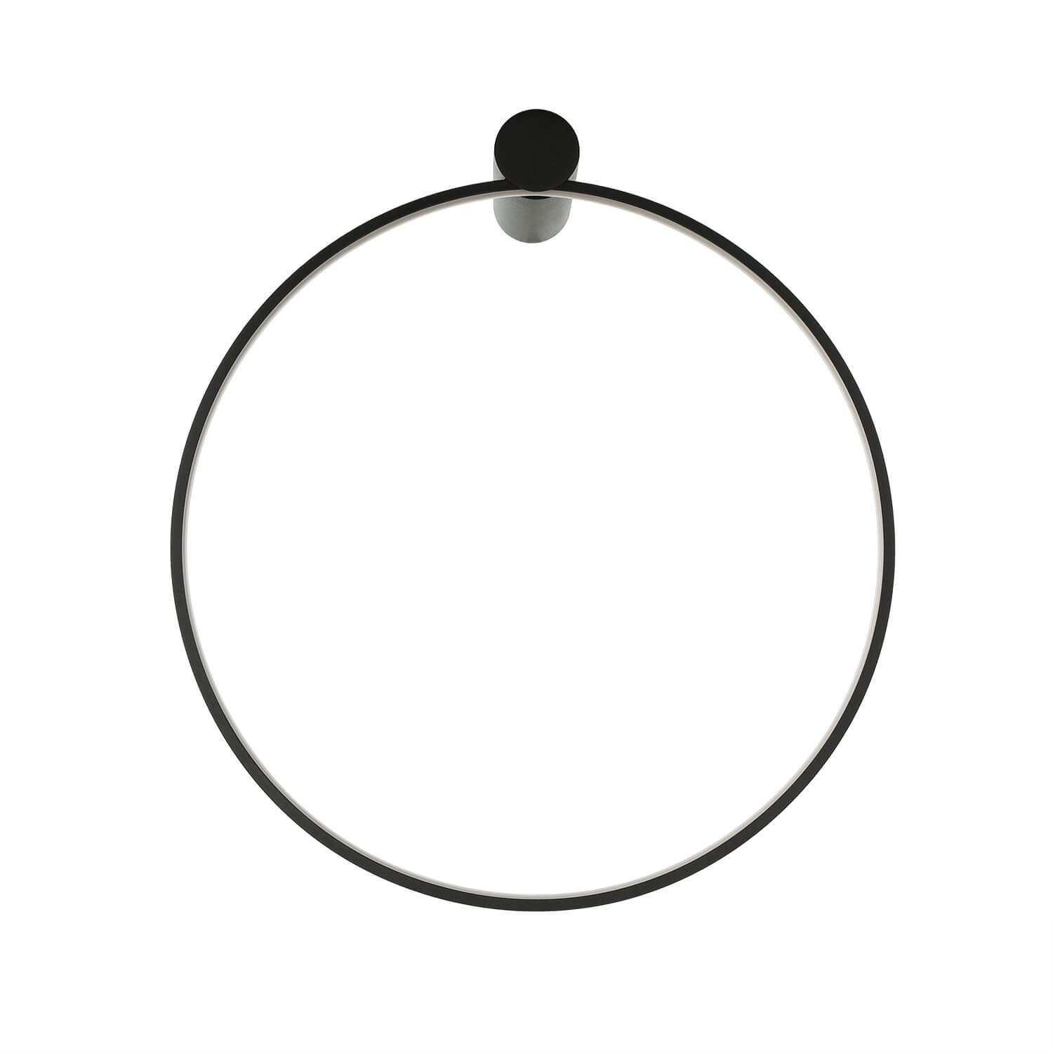 Licht-Erlebnisse Wandleuchte KOLO, LED, Warmweiß, LED Aluminium warmweißes Licht 3000 K 560 lm 45 cm breit Schwarz rund