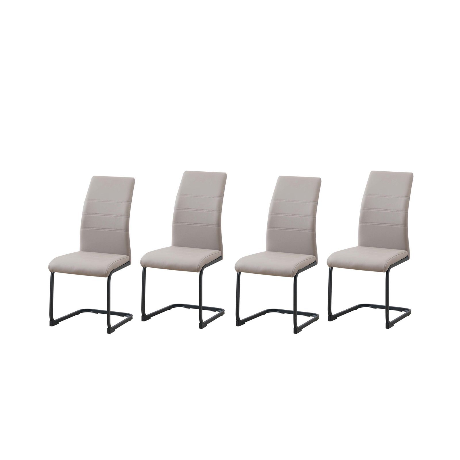 HTI-LINE Freischwinger SCHWINGSTUHL 4er Set PU CAPPUCINO SallyP - HTI-LINE