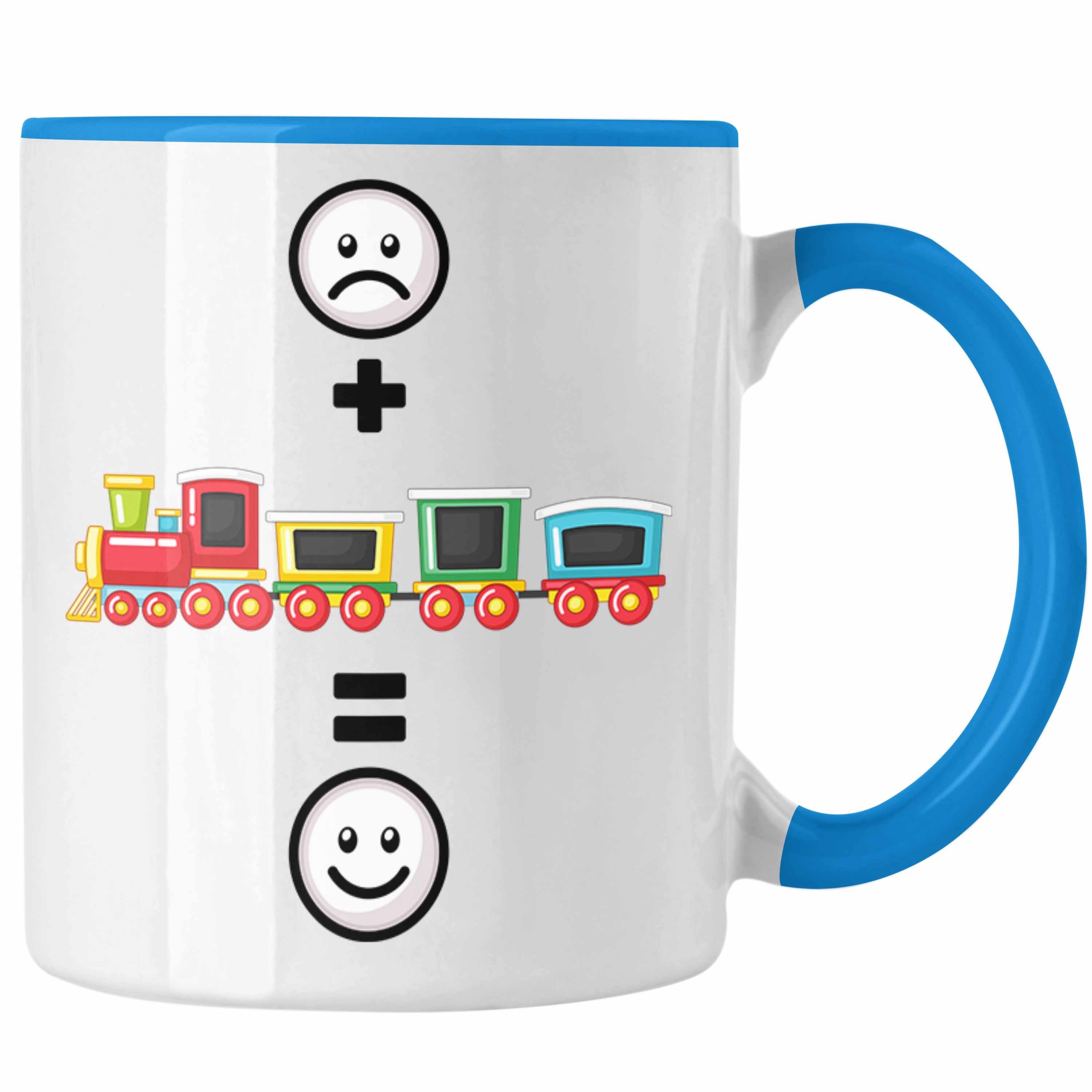 Trendation Tasse Eisenbahn Tasse Geschenk für Eisenbahner Modelleisenbahn :(Eisenba Blau | Teetassen