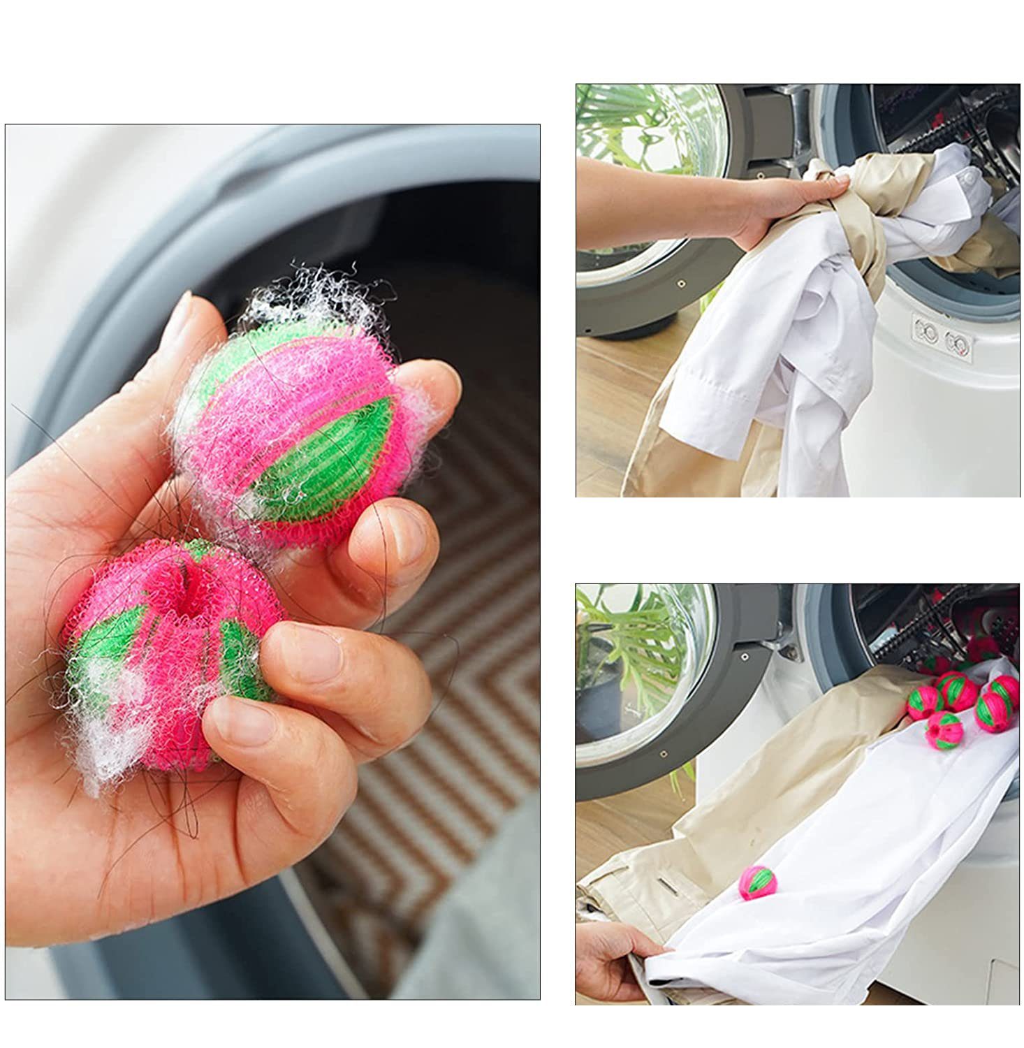 12 Stücke Tierhaarentferner Waschmaschine Ball Haarfänger für Waschmaschine Wäschebälle Waschmaschine Bälle Flusen Dekontamination Wiederverwendbarer Waschkugel ADDLIVE Fusselbälle Waschmaschine 