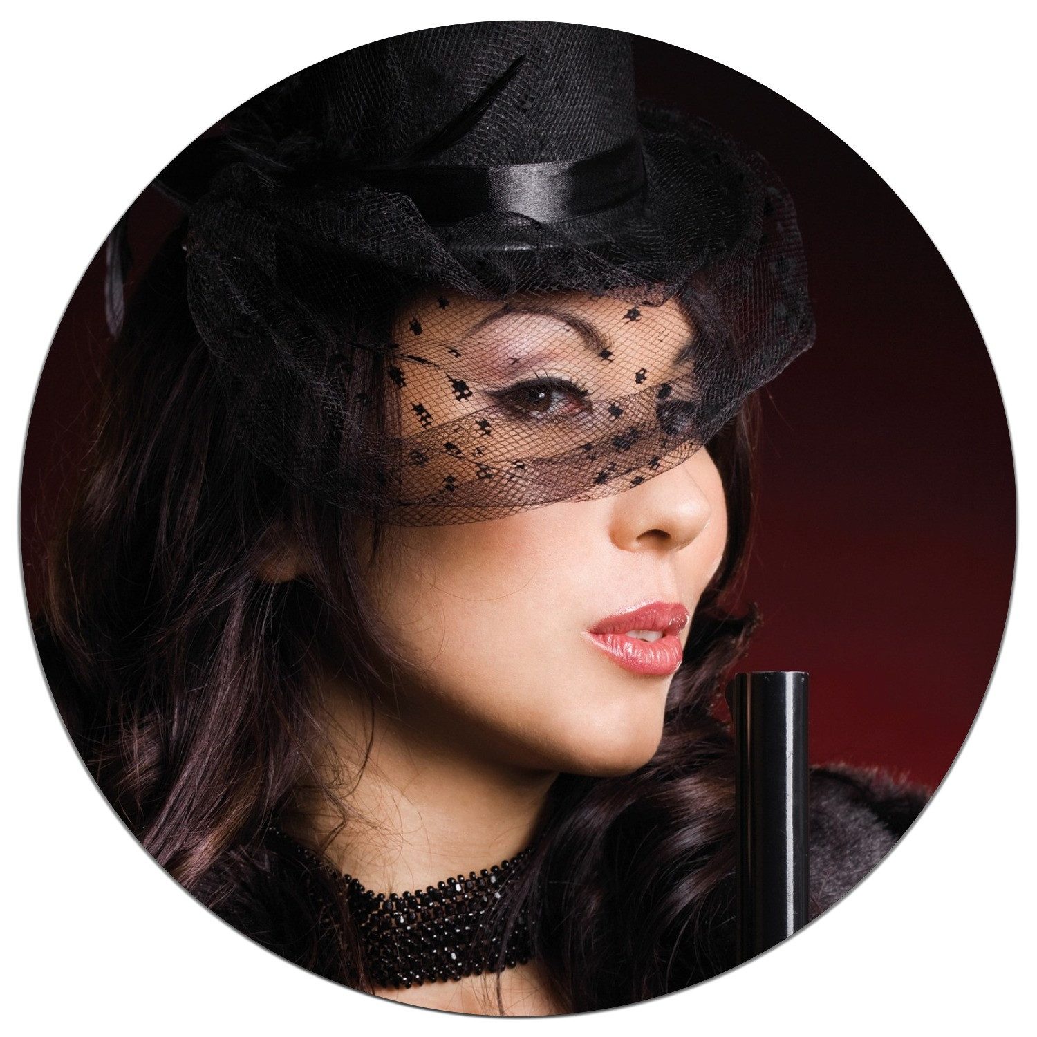Wallario Wandfolie, Lady in Black - Sexy Dame mit gefährlichem Charme, wasserresistent, geeignet für Bad und Dusche