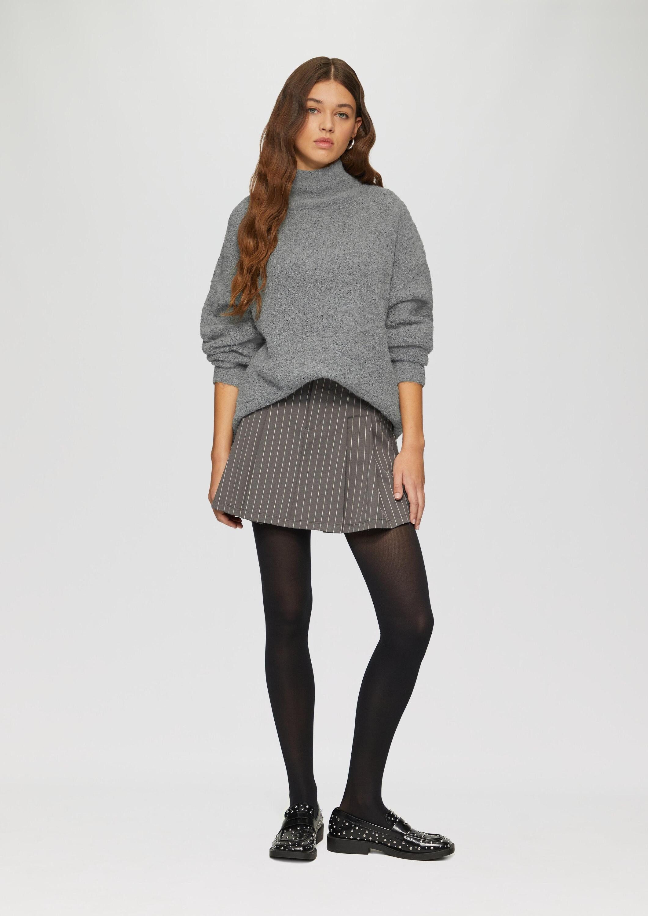 QS Longpullover Strickpullover Longpullover aus Bouclé - Strick