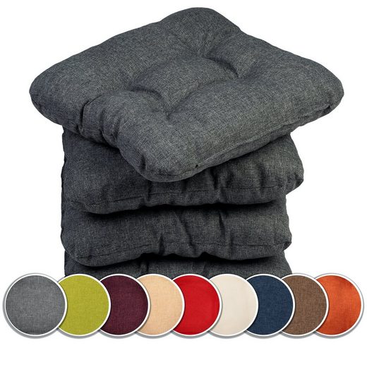 sunnypillow Stuhlkissen »4er Set Stuhlkissen 40x40 cm Bequeme 8cm