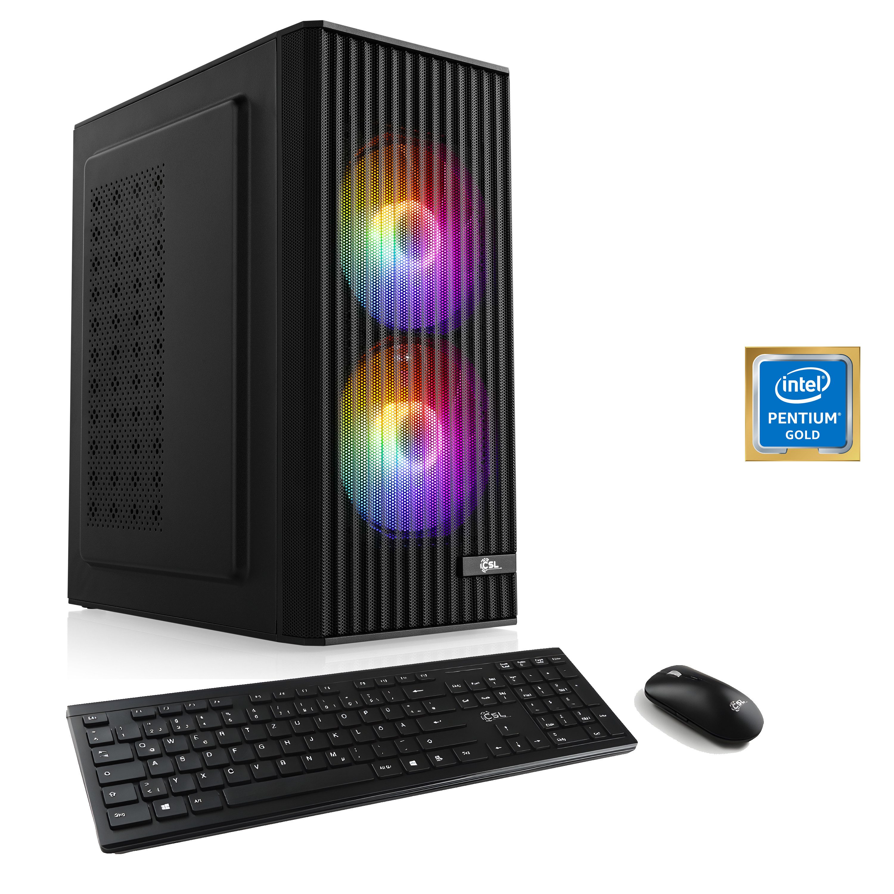 CSL Spectrum V24556 PC (Intel® Pentium Gold G7400, 16 GB RAM, 500 GB SSD, Luftkühlung)