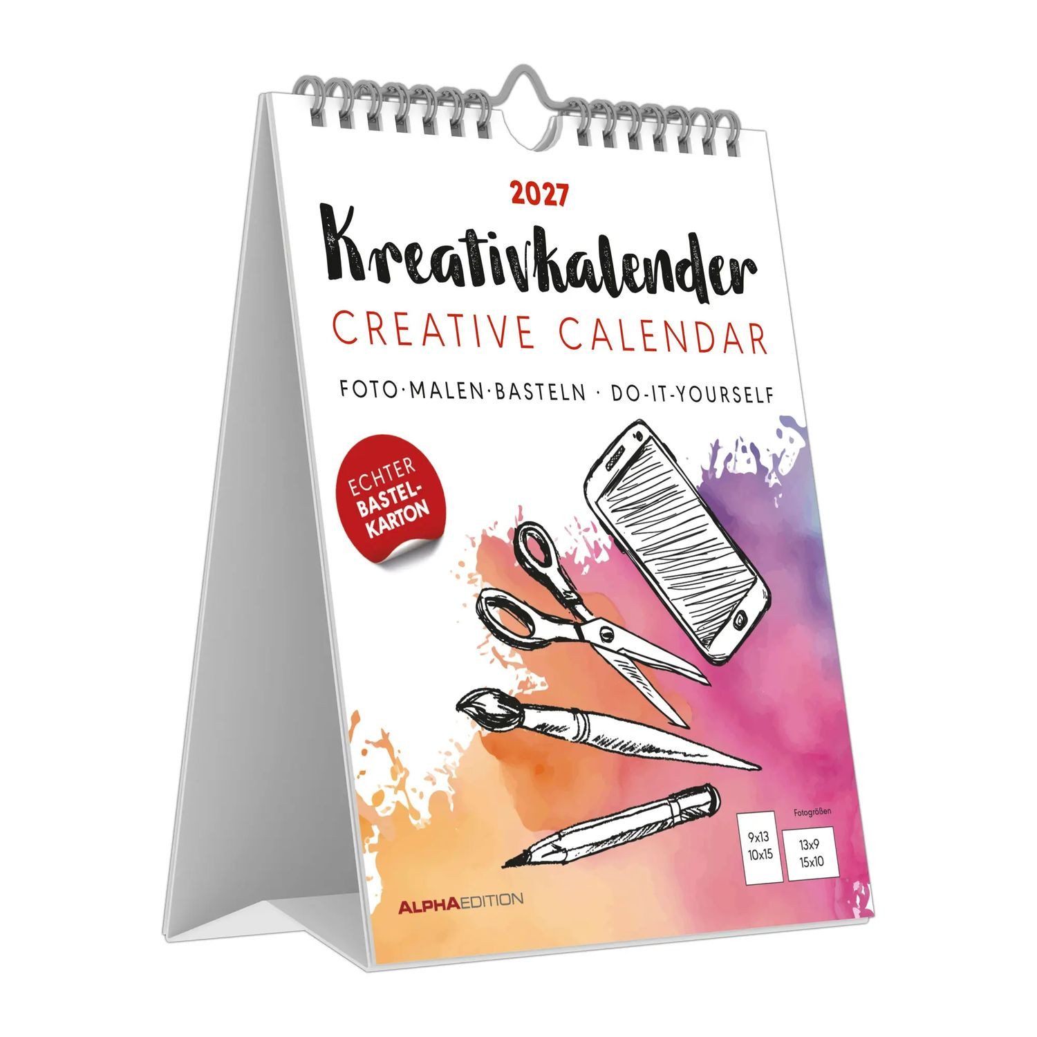 NEUMANN Tischkalender Kreativkalender Tischaufsteller hoch weiß 2027