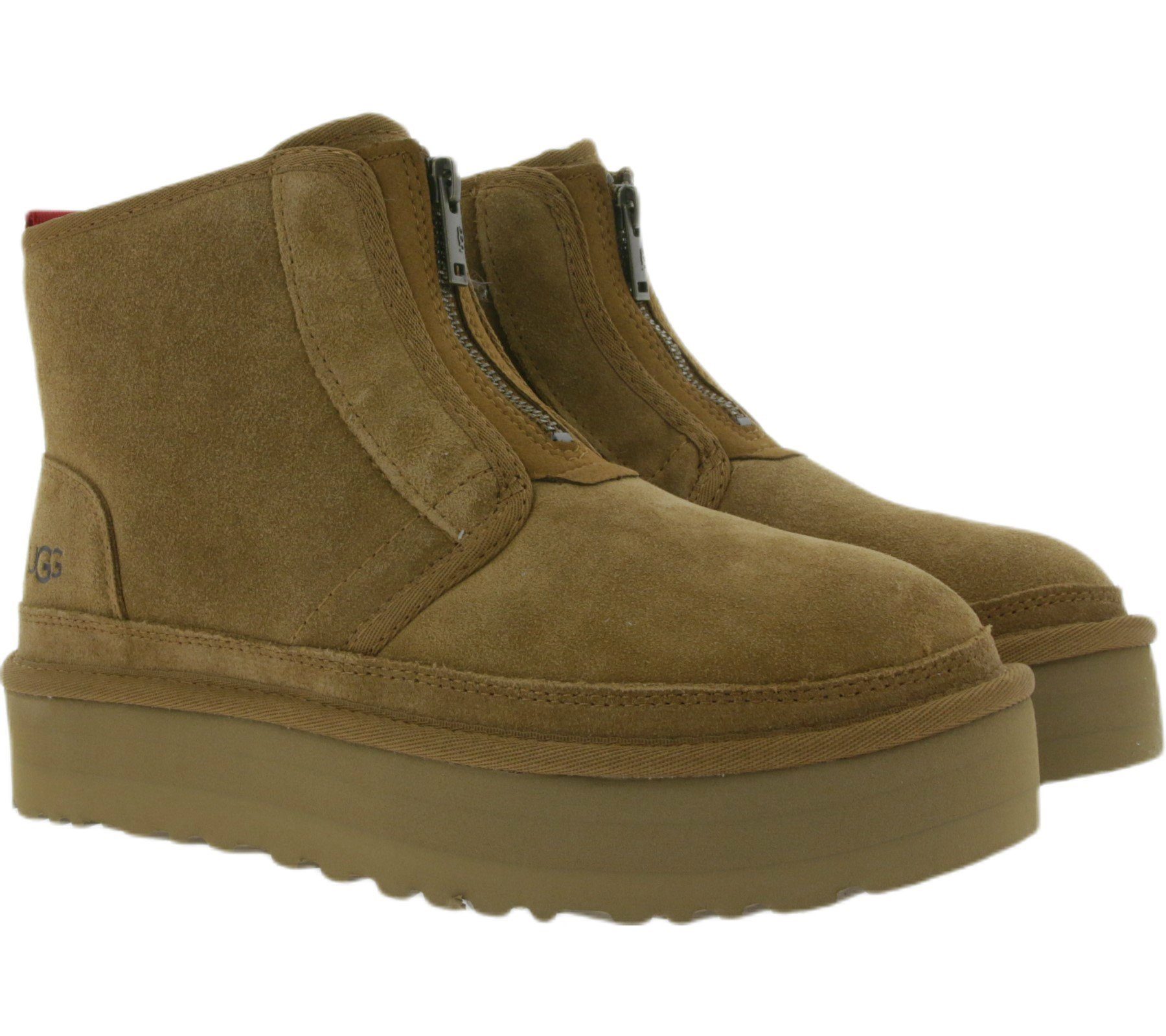 UGG »UGG Australia Damen Plateau-Stiefel Echtleder-Boots W Neumel Platform  Zip Boots Braun« Stiefel online kaufen | OTTO