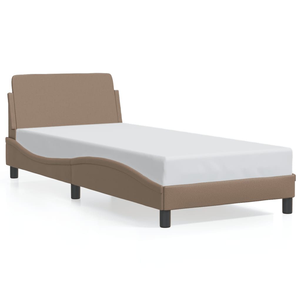 vidaXL Bettgestell, Bettrahmen mit Kopfteil Cappuccino-Braun 90x190 cm Kuns günstig online kaufen