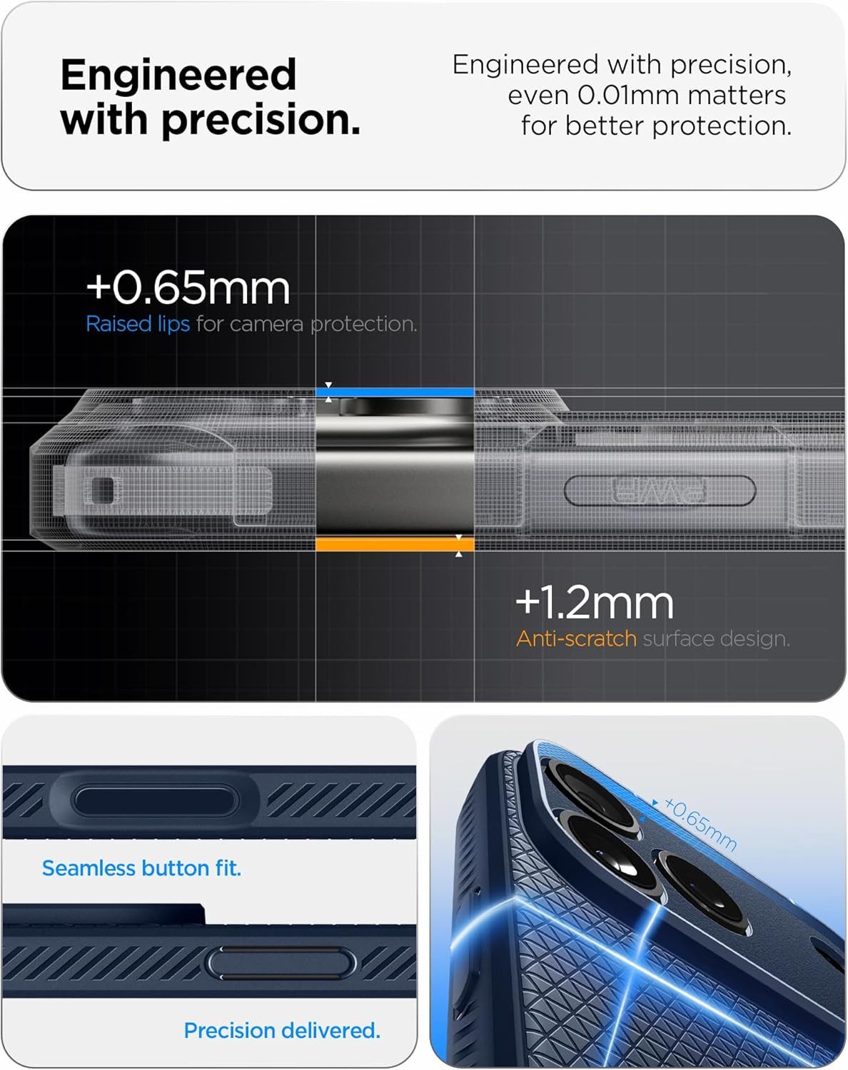 Spigen Handyhülle Hülle für iPhone 17 Pro Max Case Schutzhülle Handyhülle Robust 6,9 Zoll, Air Cushion® Technologie, Militärstandard-Schutz, Robust, Stoßfest – Bild 5 von 5