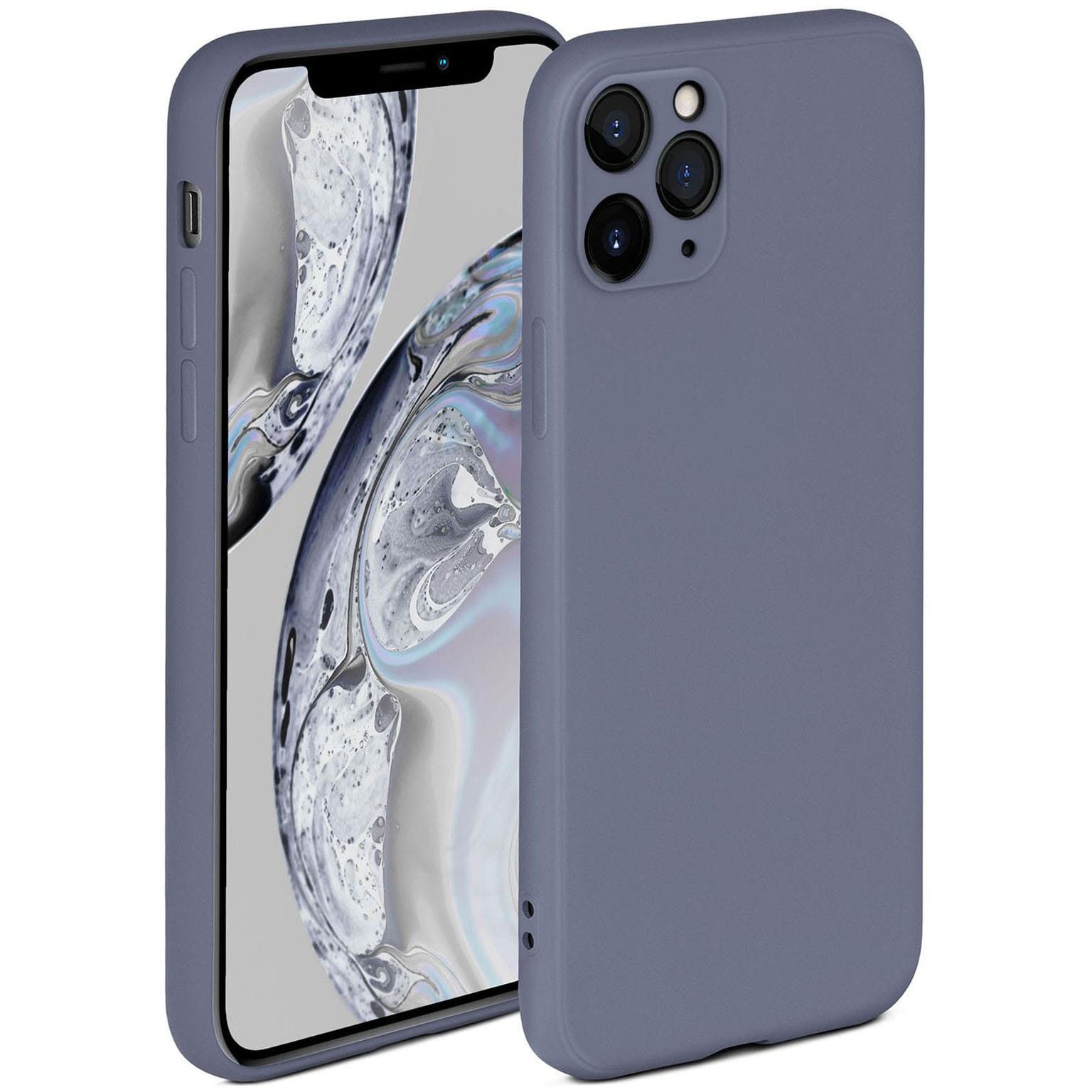 ONEFLOW Handyhülle für iPhone 11 Pro Hülle Silikon Soft Case Blau Grau 5,8 Zoll, Silikonhülle Cover Dünn Handytasche TPU Schutzhülle mit Kameraschutz