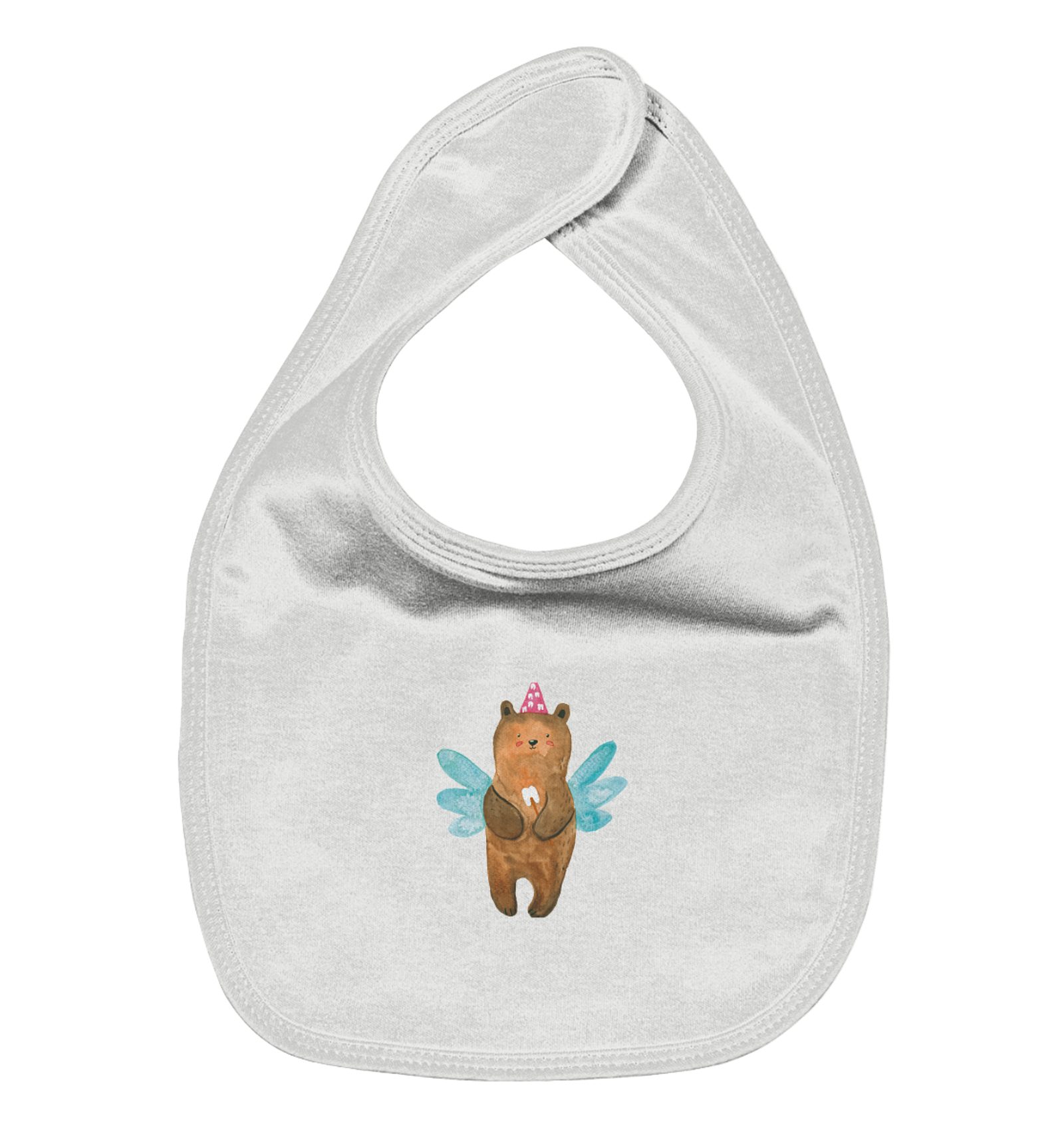 Tragetuch Bär Zahnfee - Weiß - Geschenk, Babygeschenk, Klettlätzchen, Babyausst