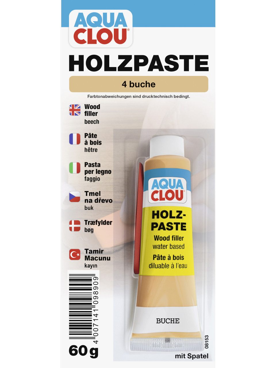 Aqua Clou Fertigspachtel Clou Holzpaste 60 g buche