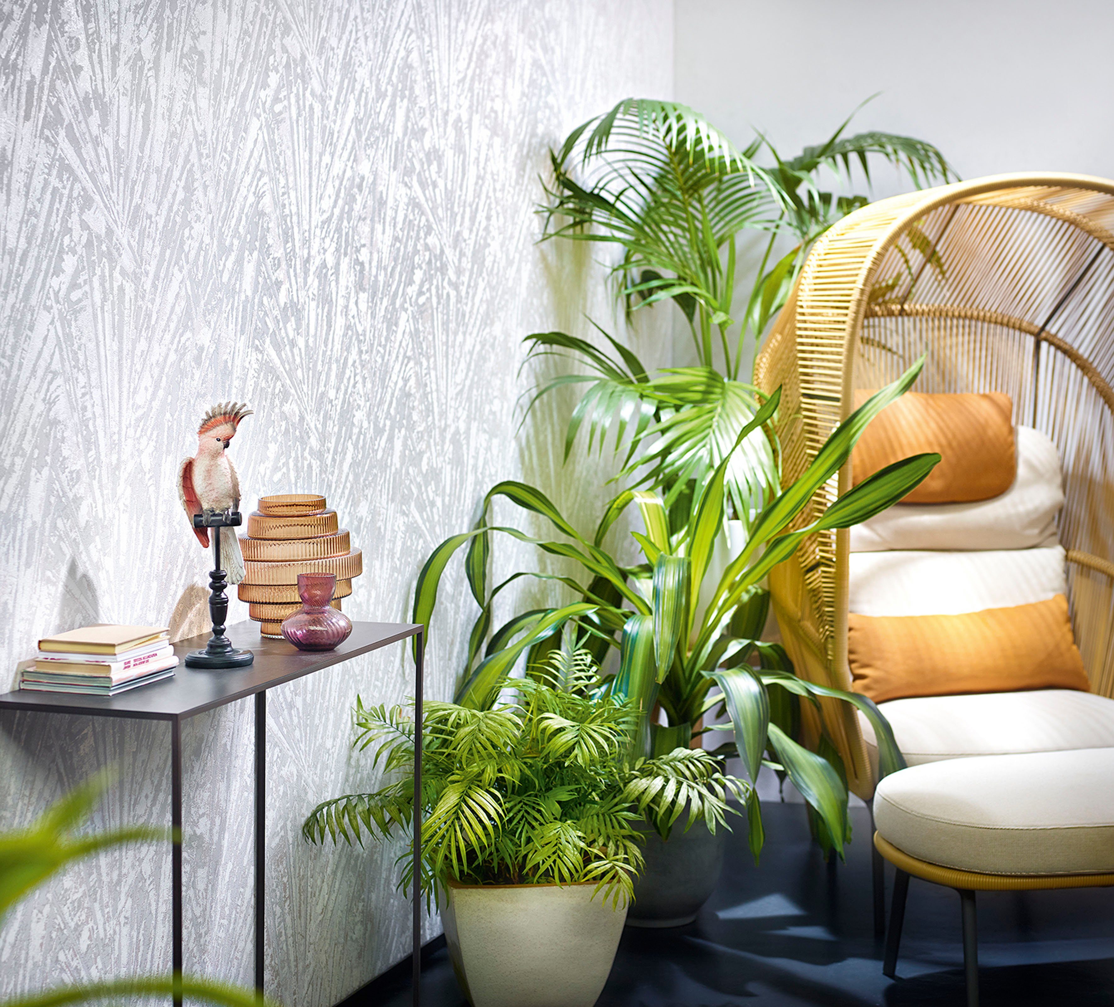 weiß Palm, Vliestapete Kunst geprägt, für Marburg Vliestapete moderne Schlafzimmer Küche Wohnzimmer