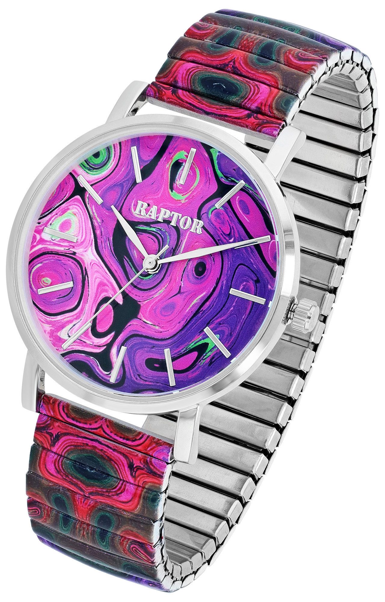 Raptor Quarzuhr Colorful Edition, Mineralglas